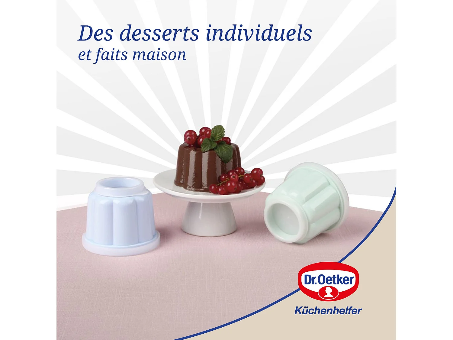 Lot de 6 moules à flans avec couvercle 6,3 x 7,5 cm Dr. Oetker Rétro