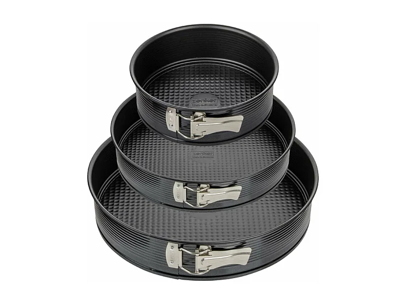 Set de 3 moules à charnière ronds de 20 cm 24 cm et 28 cm Zenker Black Metallic