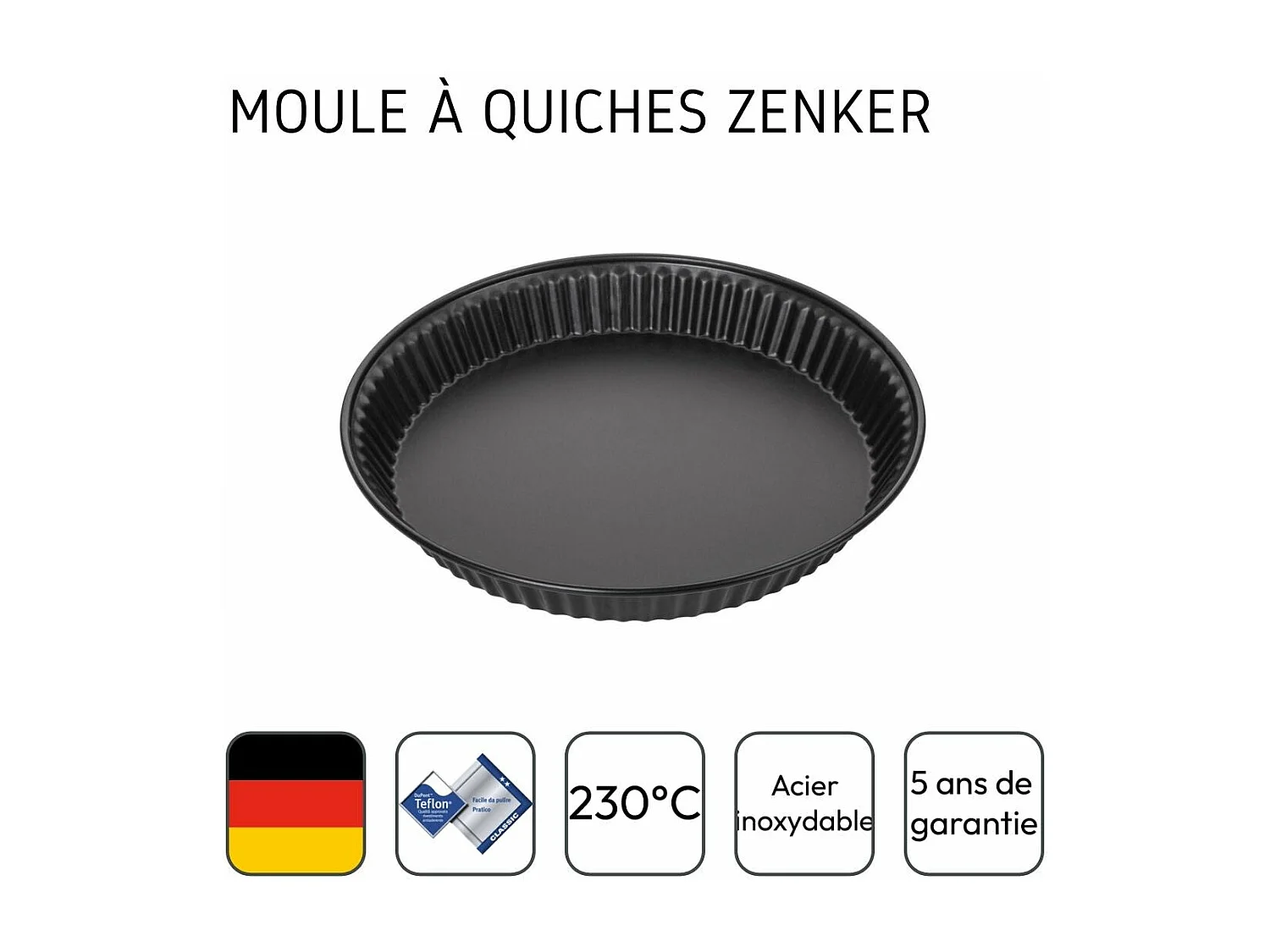Moule à quiche lorraine 28 cm Zenker Spécial Countries