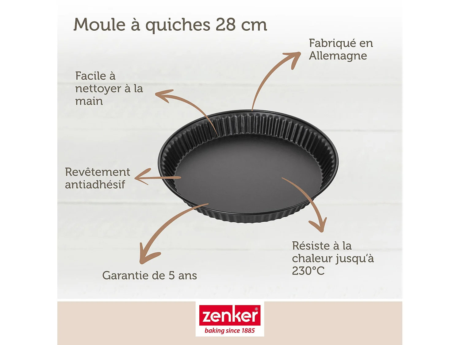 Moule à quiche lorraine 28 cm Zenker Spécial Countries