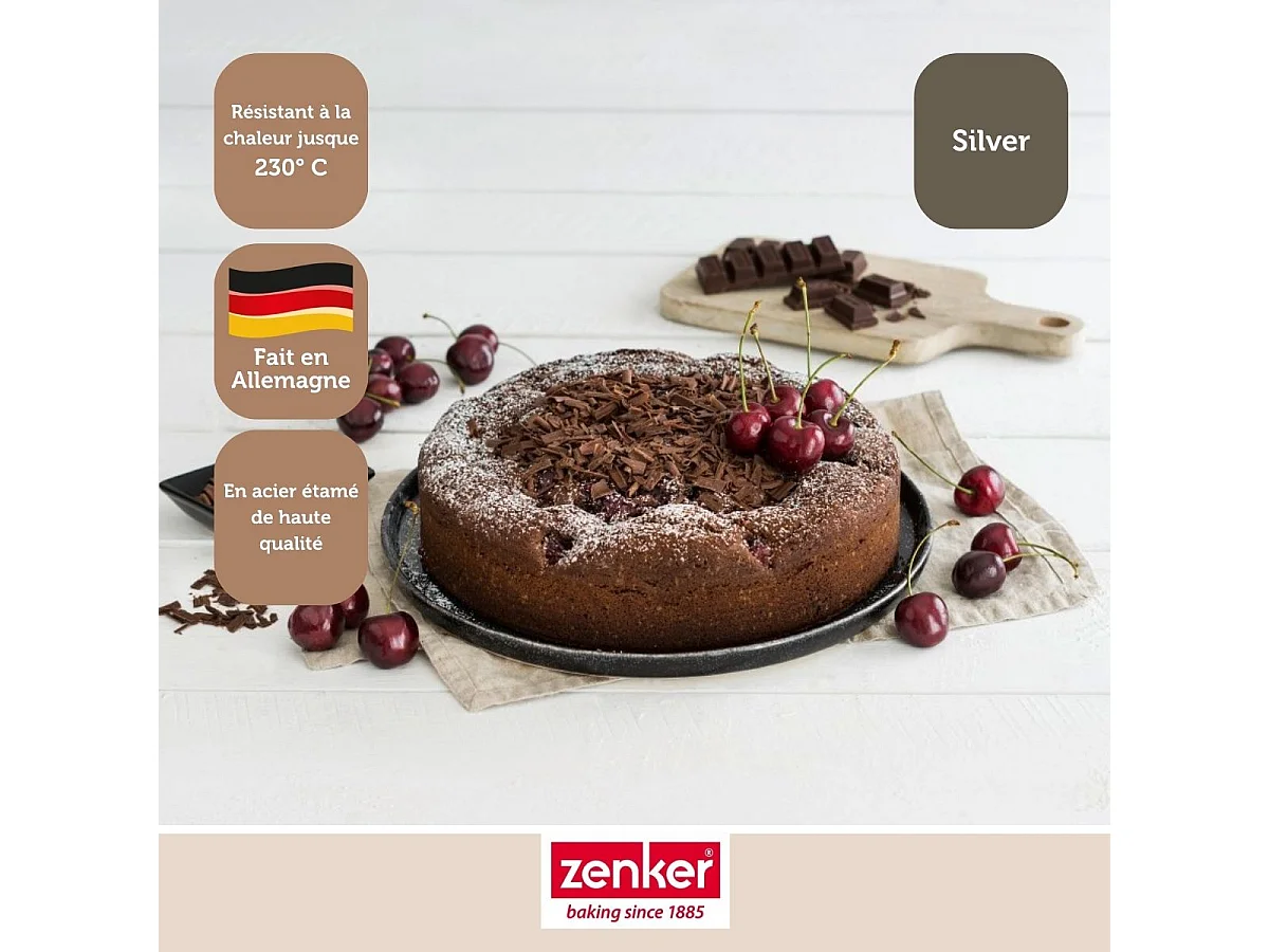 Moule à manqué et à savarin double fond 26 cm Zenker Silver