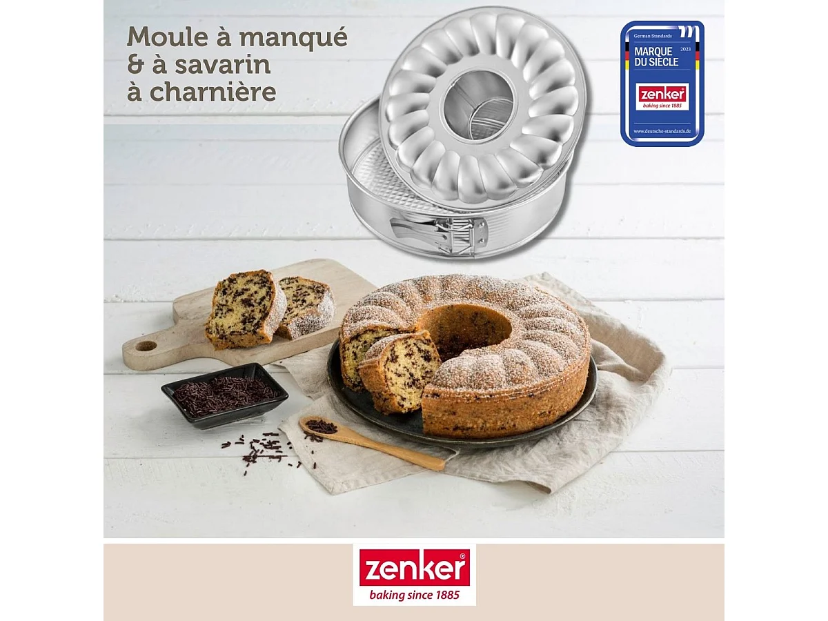 Moule à manqué et à savarin double fond 26 cm Zenker Silver