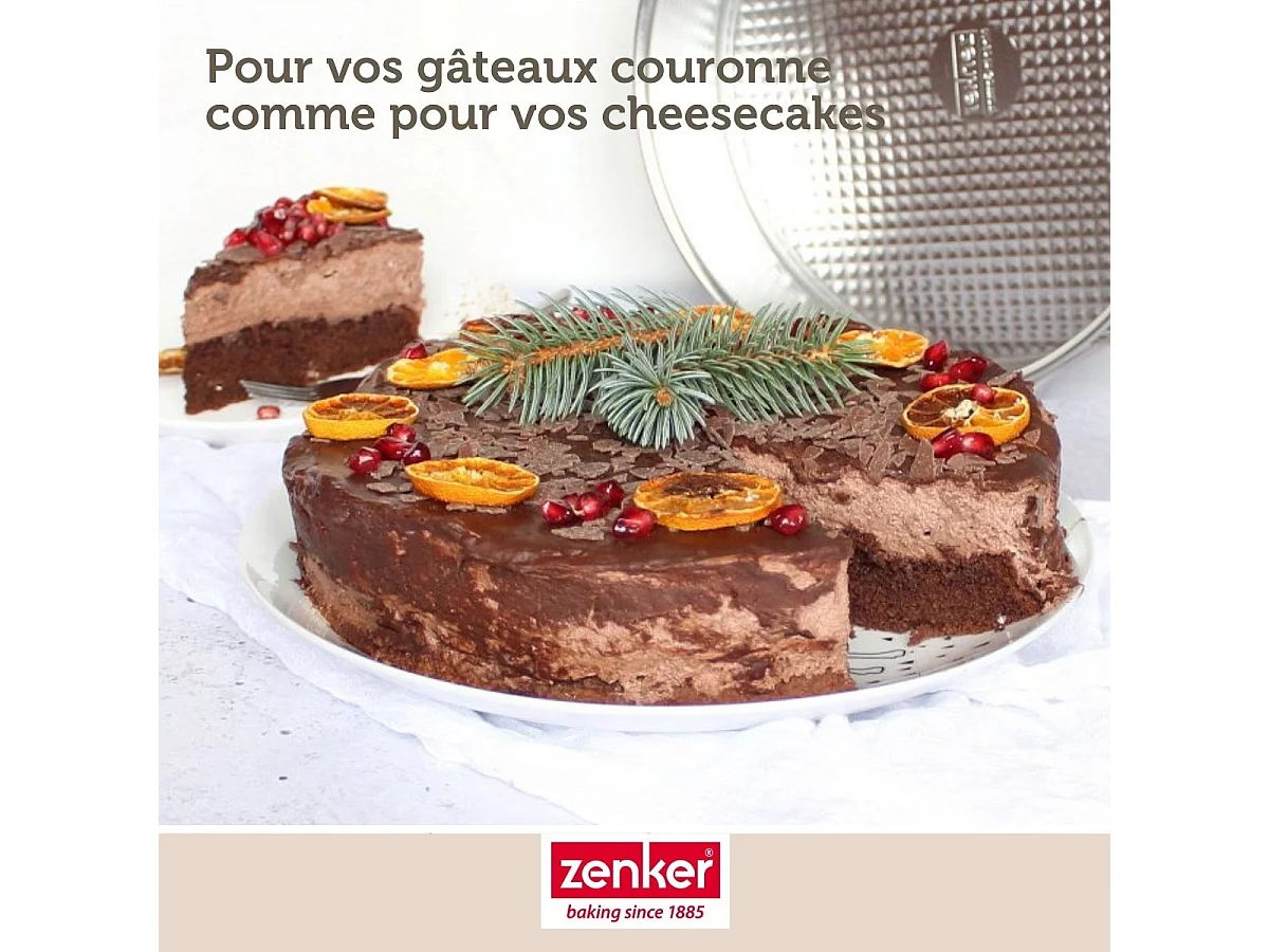 Moule à manqué et à savarin double fond 26 cm Zenker Silver