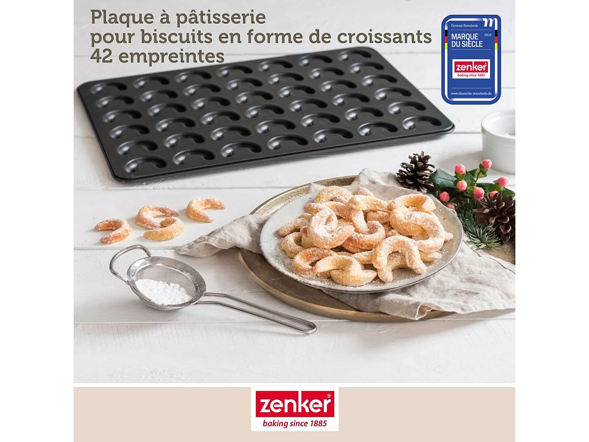 Moule pour vanille kipferl croissant vanille 42 x 32 cm Zenker Special Creative
