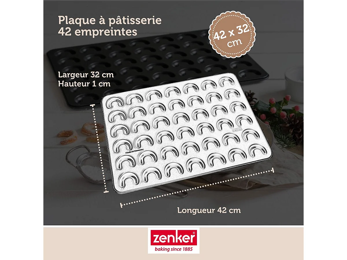 Moule pour vanille kipferl croissant vanille 42 x 32 cm Zenker Special Creative