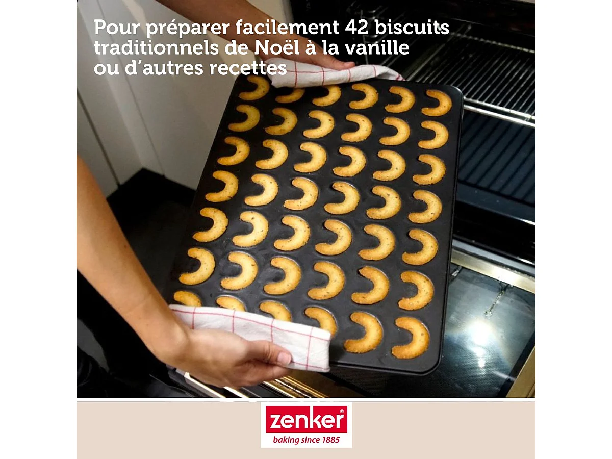 Moule pour vanille kipferl croissant vanille 42 x 32 cm Zenker Special Creative