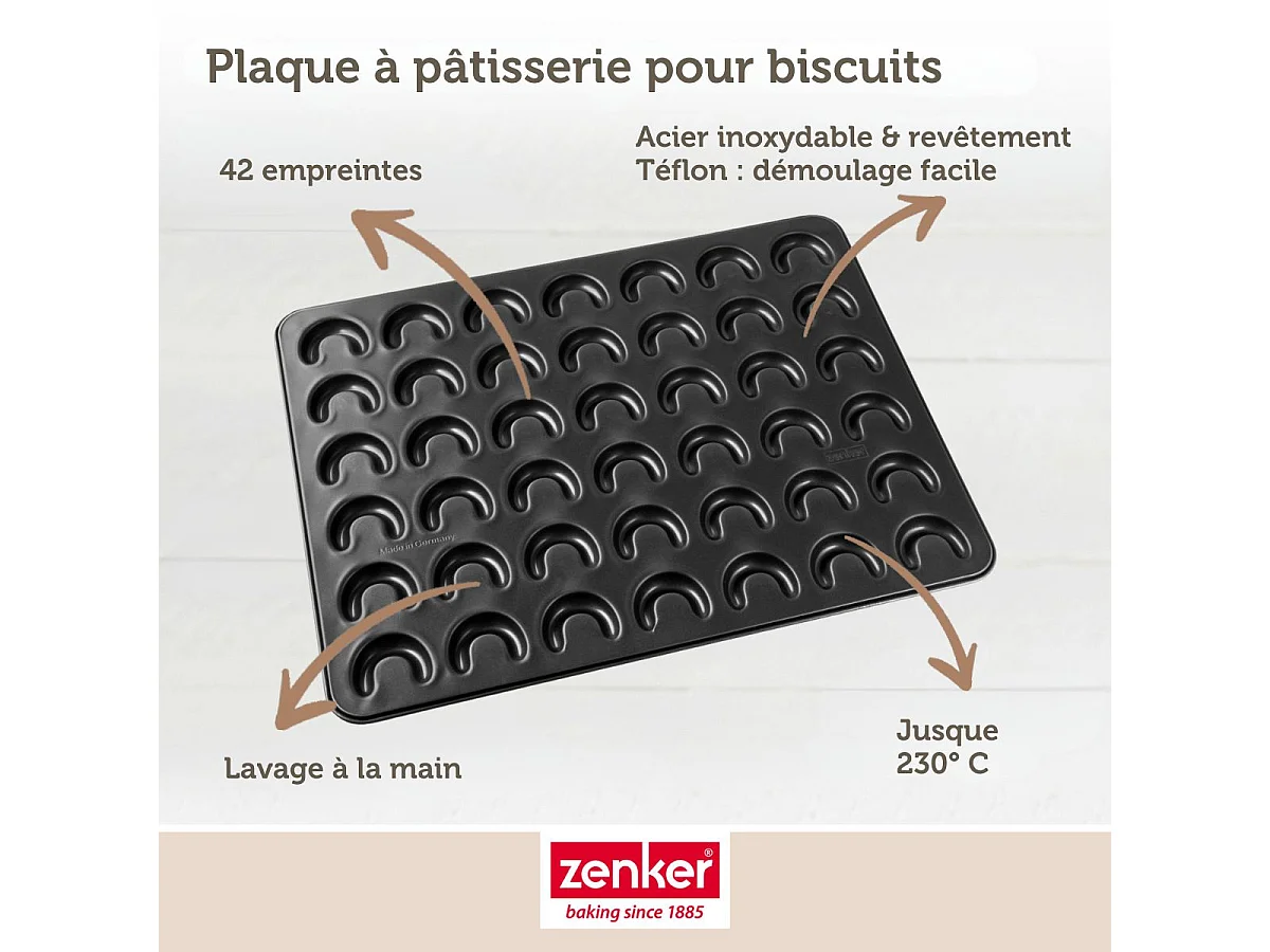 Moule pour vanille kipferl croissant vanille 42 x 32 cm Zenker Special Creative