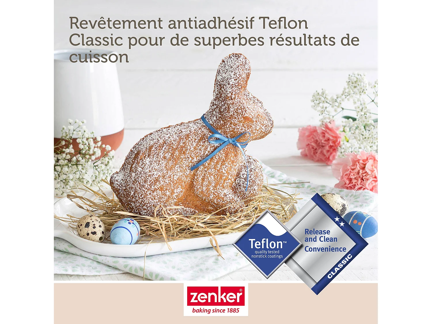 Ensemble de moule lapin de Pâques 3D et 5 emporte-pièces lapin Zenker Pâques