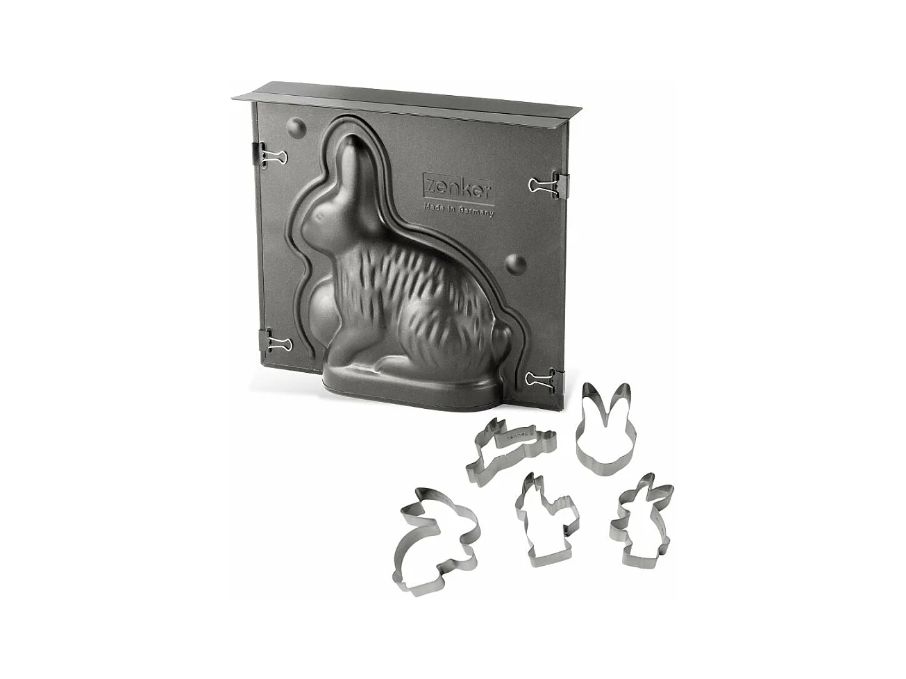 Ensemble de moule lapin de Pâques 3D et 5 emporte-pièces lapin Zenker Pâques