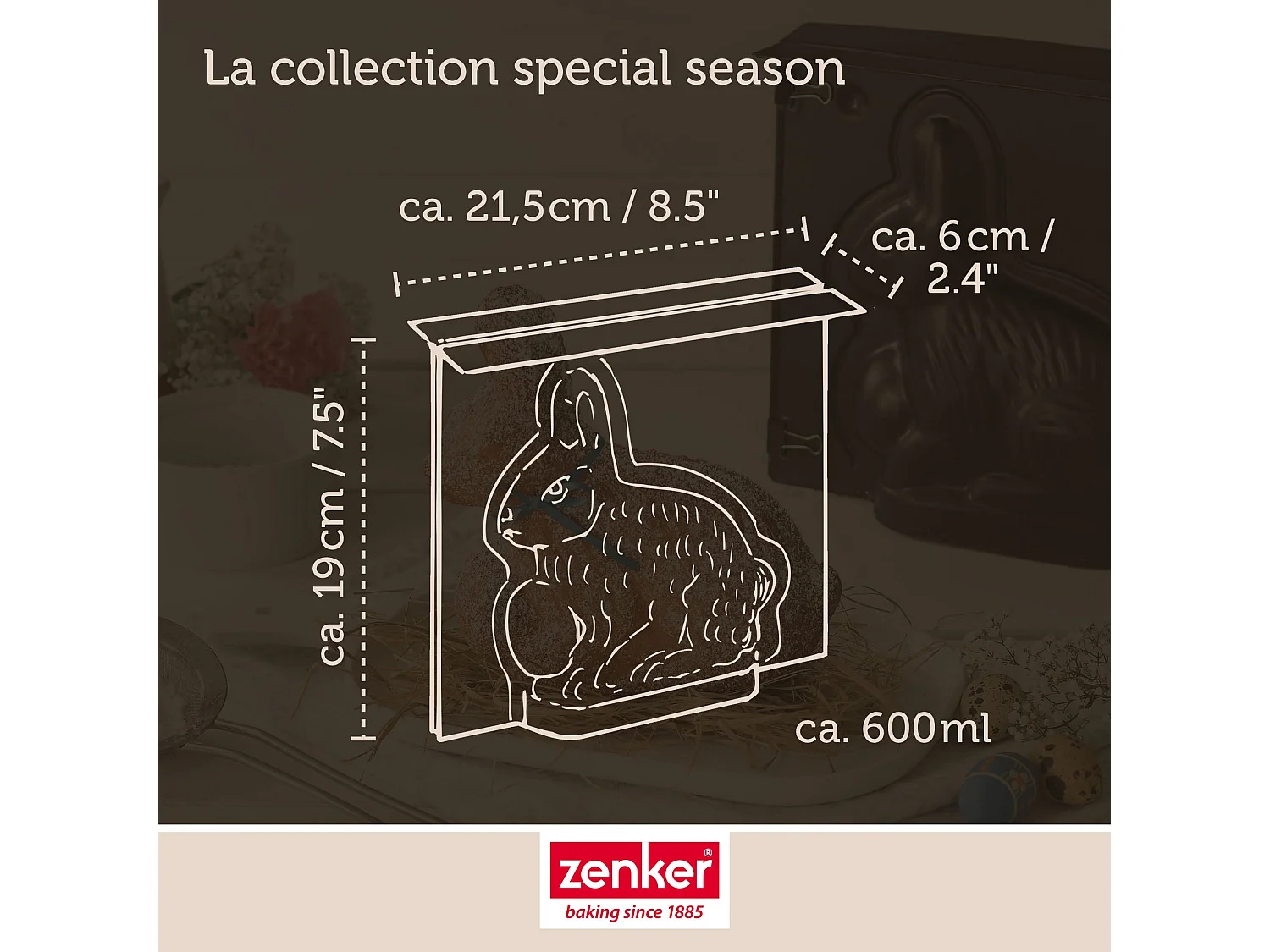 Ensemble de moule lapin de Pâques 3D et 5 emporte-pièces lapin Zenker Pâques