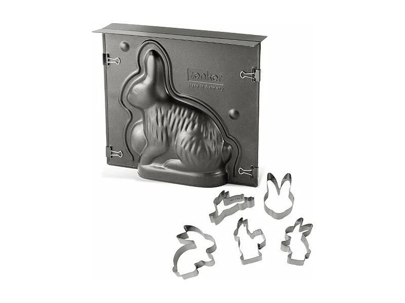 Ensemble de moule lapin de Pâques 3D et 5 emporte-pièces lapin Zenker Pâques