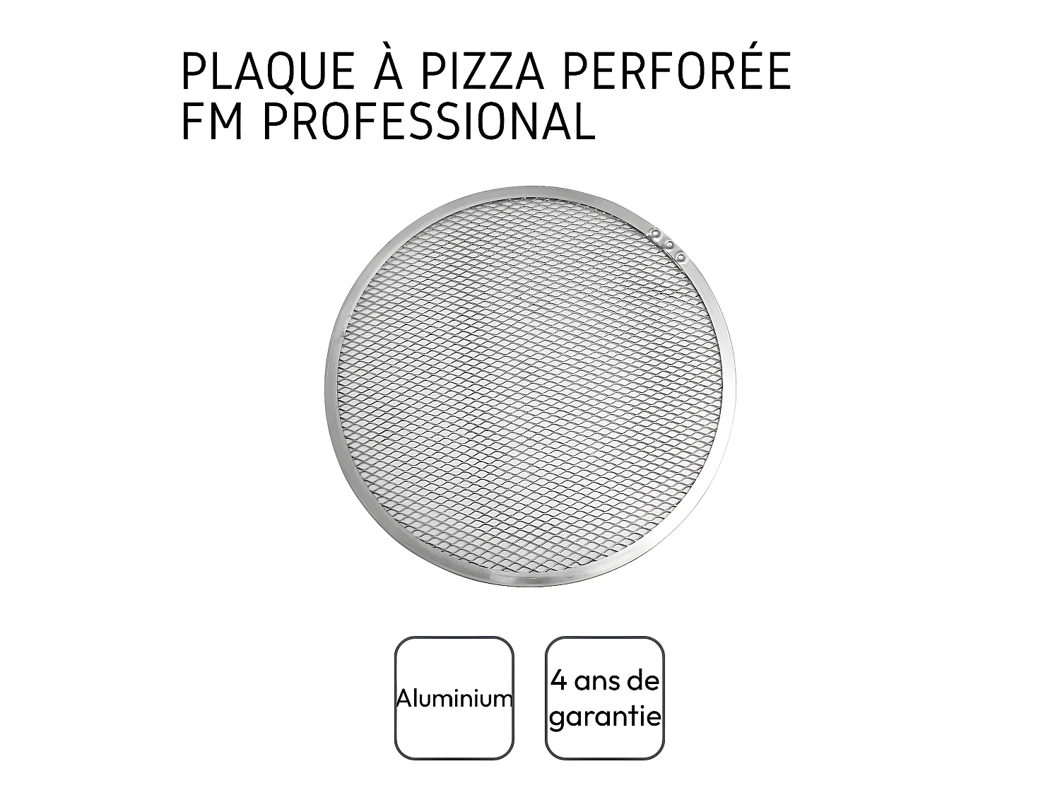 Plaque à pizza surgelée perforée en alu 33 cm FM Professional