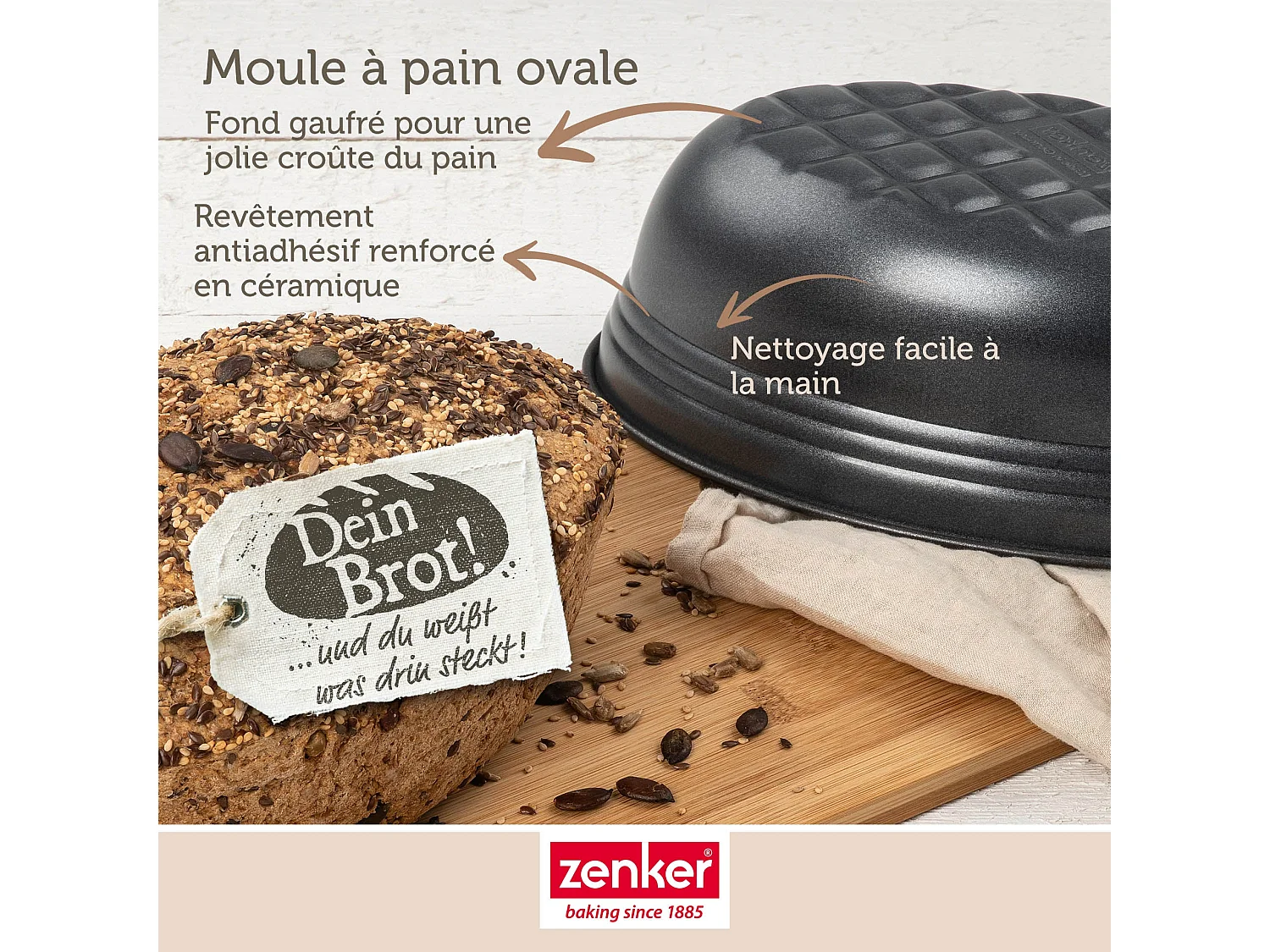 Moule à pain ovale 26 x 16 cm Zenker Black Metallic