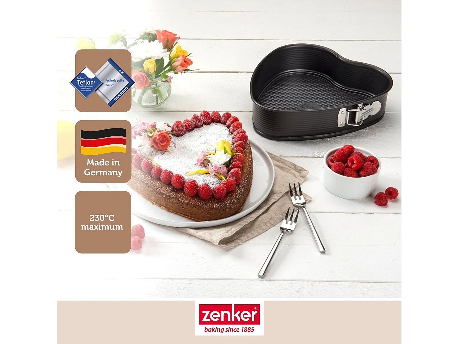 Moule à gâteau coeur avec charnière 27 x 25 cm Zenker Special Creative