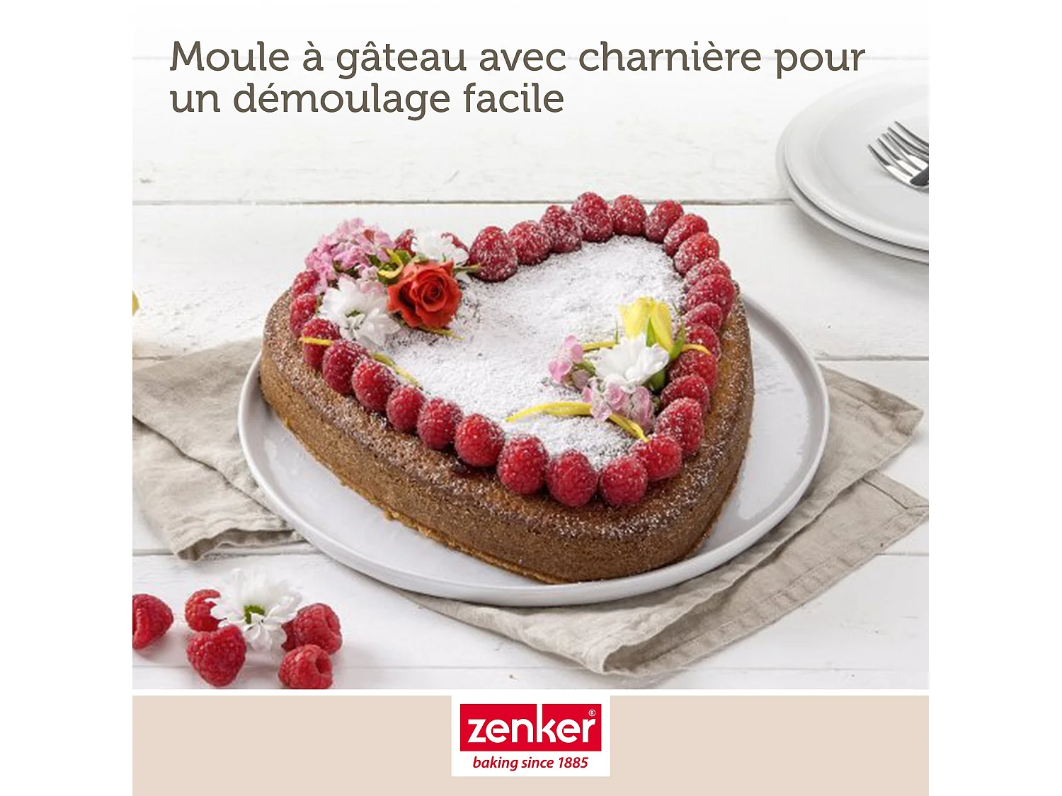 Moule à gâteau coeur avec charnière 27 x 25 cm Zenker Special Creative