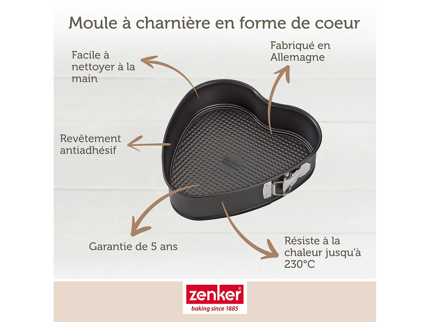 Moule à gâteau coeur avec charnière 27 x 25 cm Zenker Special Creative