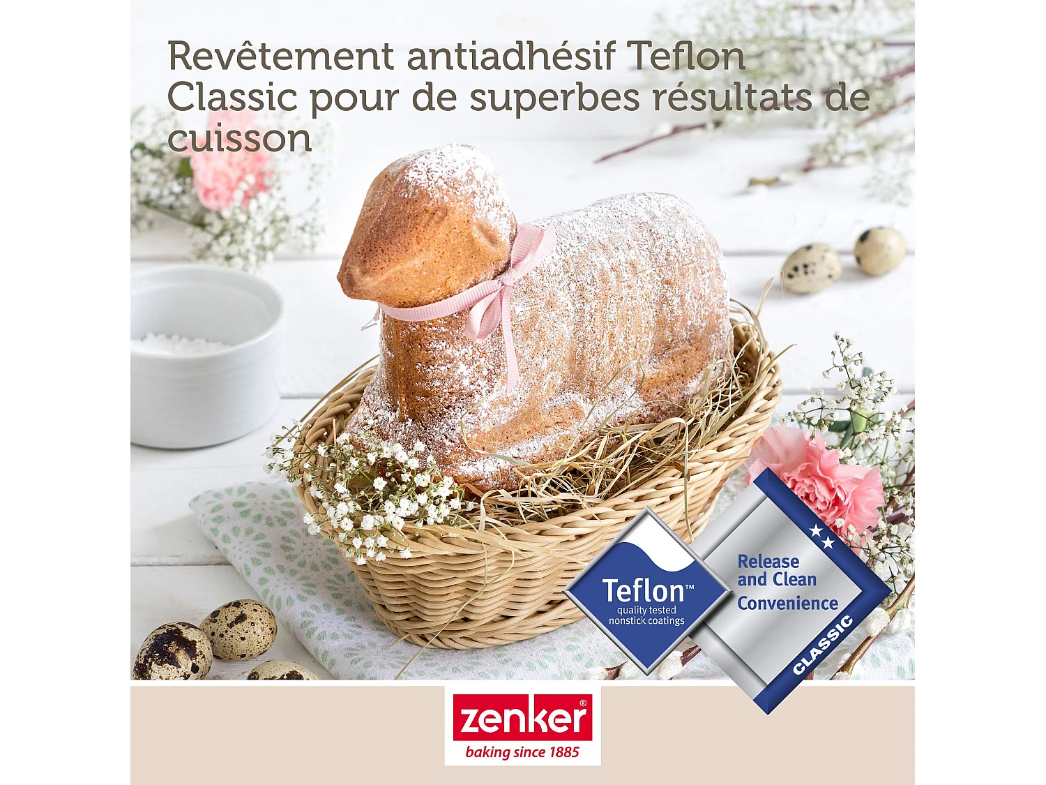 Lot de 2 moules à gâteaux 3D en forme d'agneau pascal 900 ml Zenker Special Season