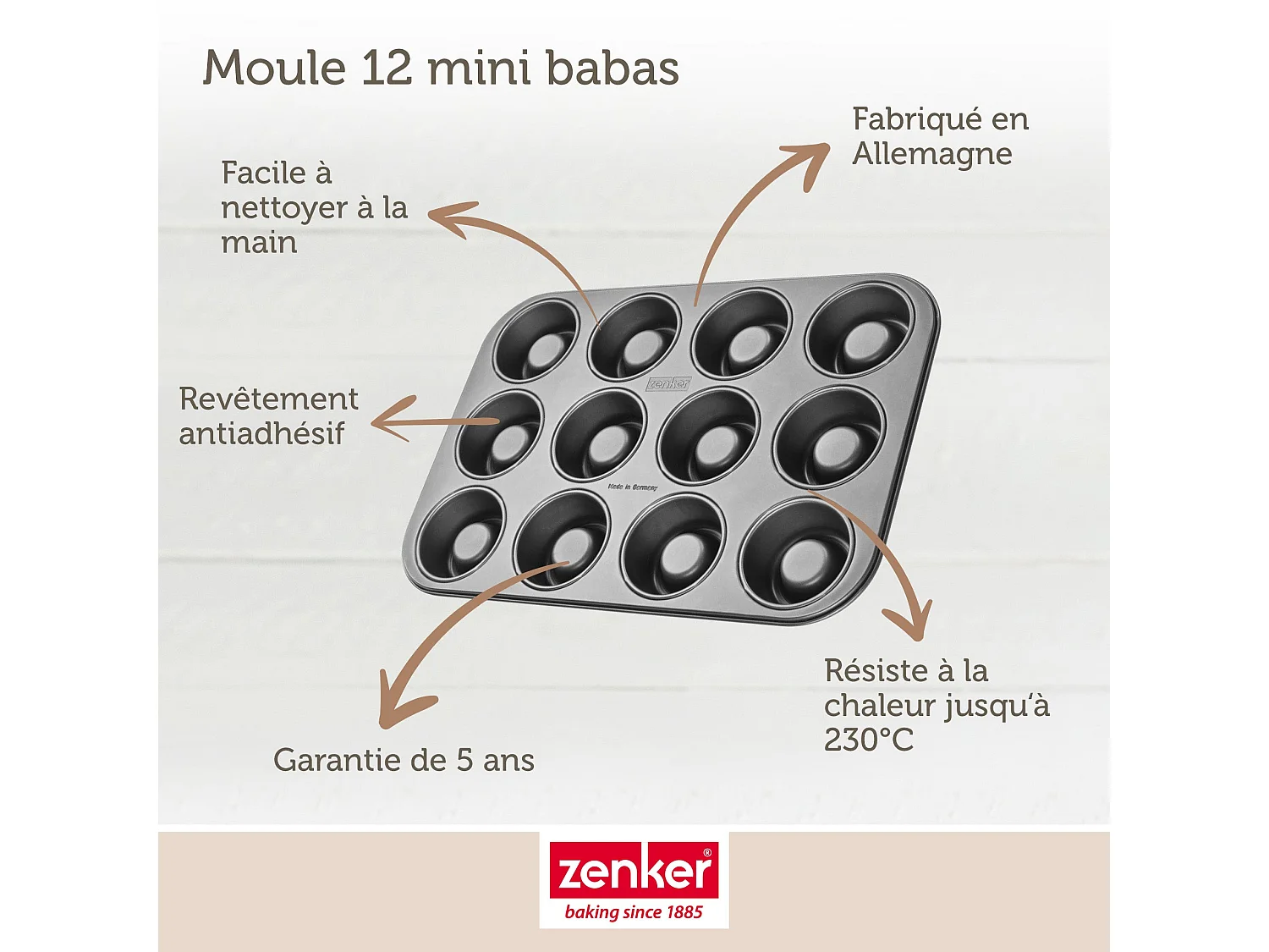 Moule 12 babas au rhum Zenker Spécial Créative
