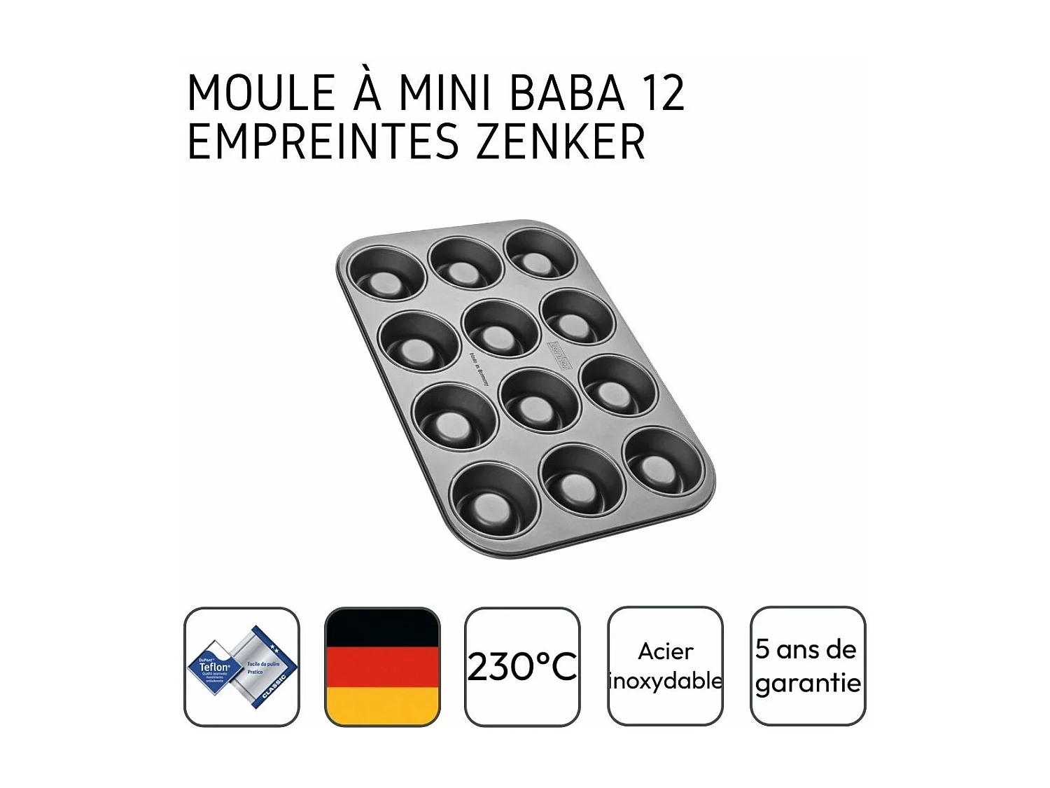 Moule 12 babas au rhum Zenker Spécial Créative
