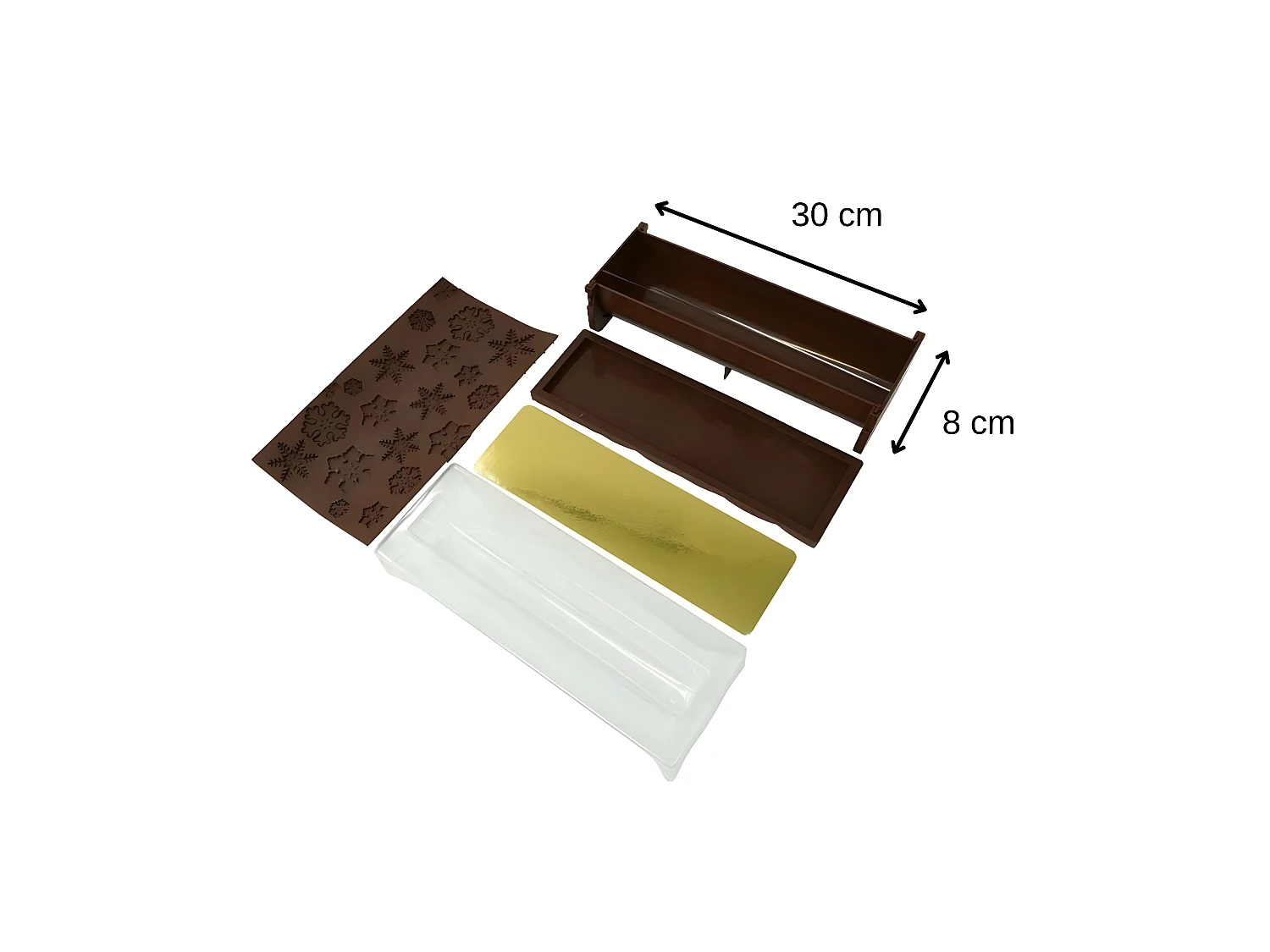 Moule à bûche de Noël avec insert et plaque motif flocon de neige 30 x 8 cm Zenker Noël