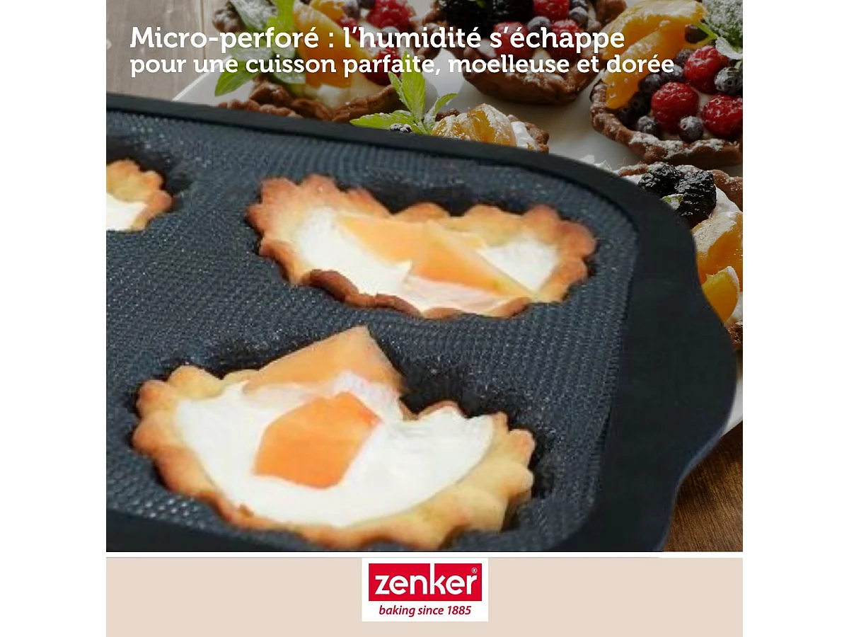 Moule 6 mini tartelettes 28 x 18 cm Zenker Silicone fibre de verre