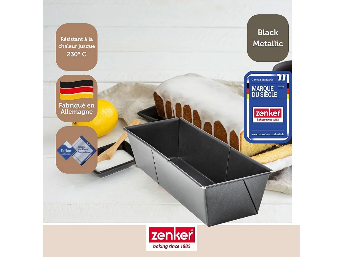 Moule à cake extensible 20 à 35 cm Zenker Black Metallic