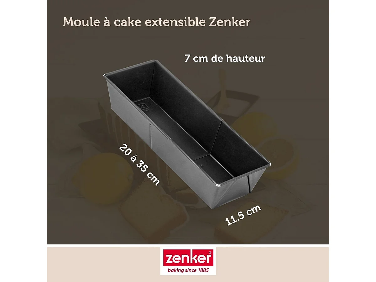 Moule à cake extensible 20 à 35 cm Zenker Black Metallic