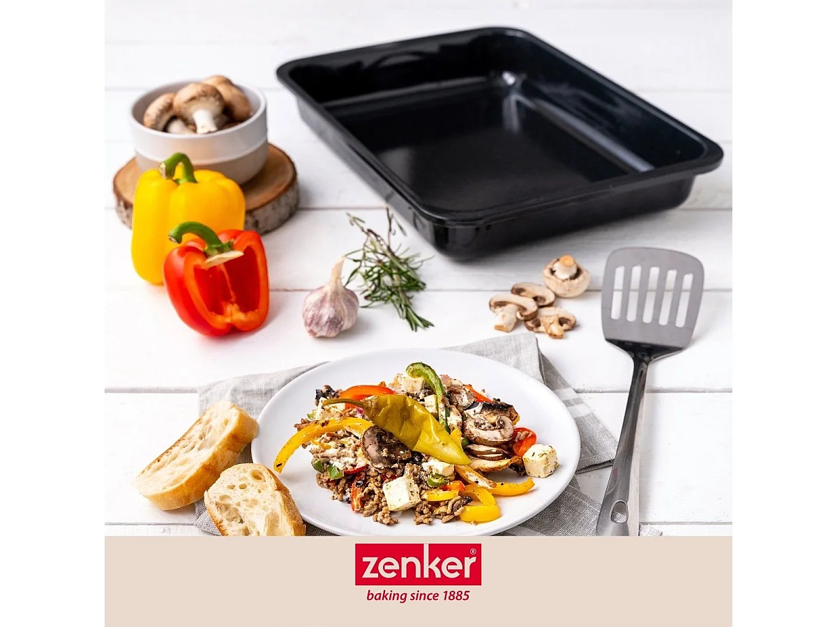 Plat à four XXL rectangle 40 x 29 cm en acier émaillé Zenker Spécial Cooking