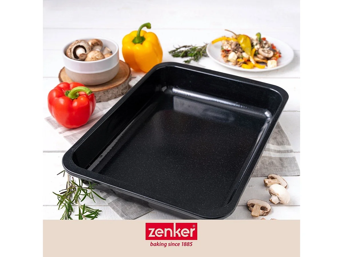 Plat à four XXL rectangle 40 x 29 cm en acier émaillé Zenker Spécial Cooking