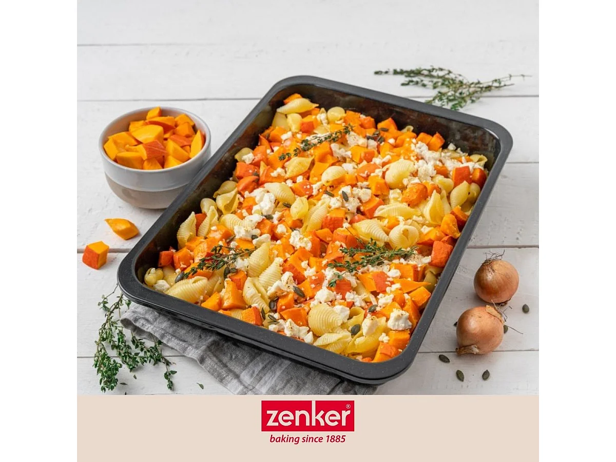 Plat à four XXL rectangle 40 x 29 cm en acier émaillé Zenker Spécial Cooking