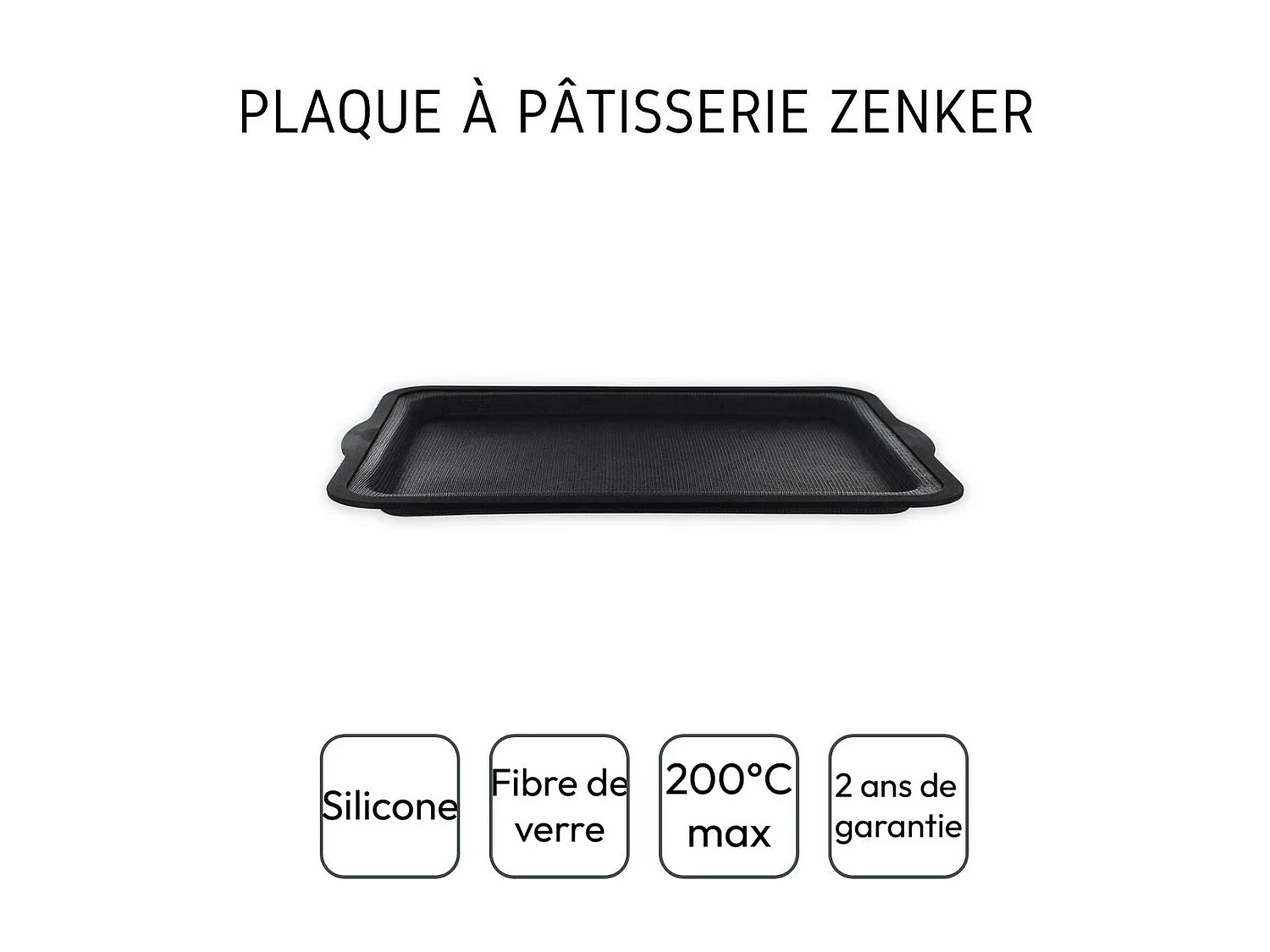 Plaque à pâtisserie rectangle 35 x 26 cm Zenker Silicone fibre de verre