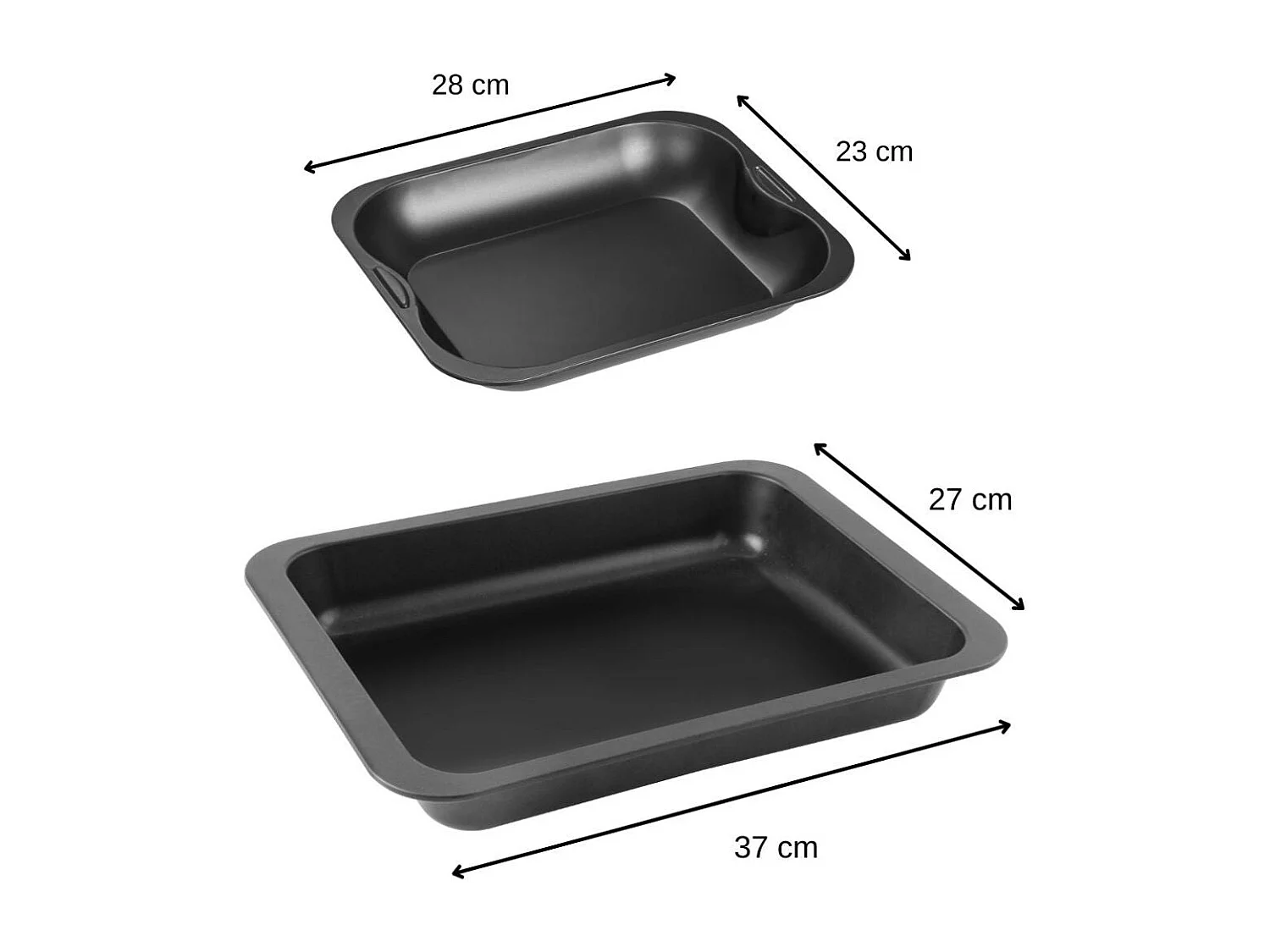 Ensemble de 2 plats de cuisson four rectangulaires 37 x 27 cm et 28 x 23 cm Zenker Special Cooking