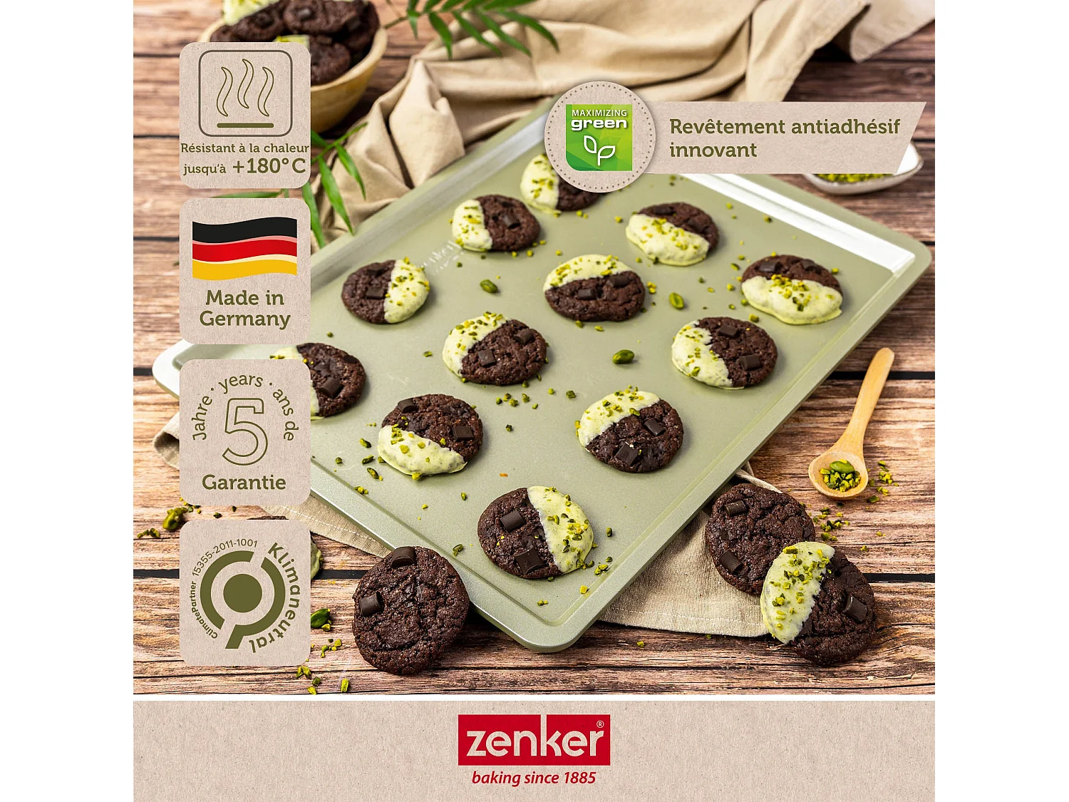 Plaque à pâtisserie 42 x 32 cm Zenker Green Vision