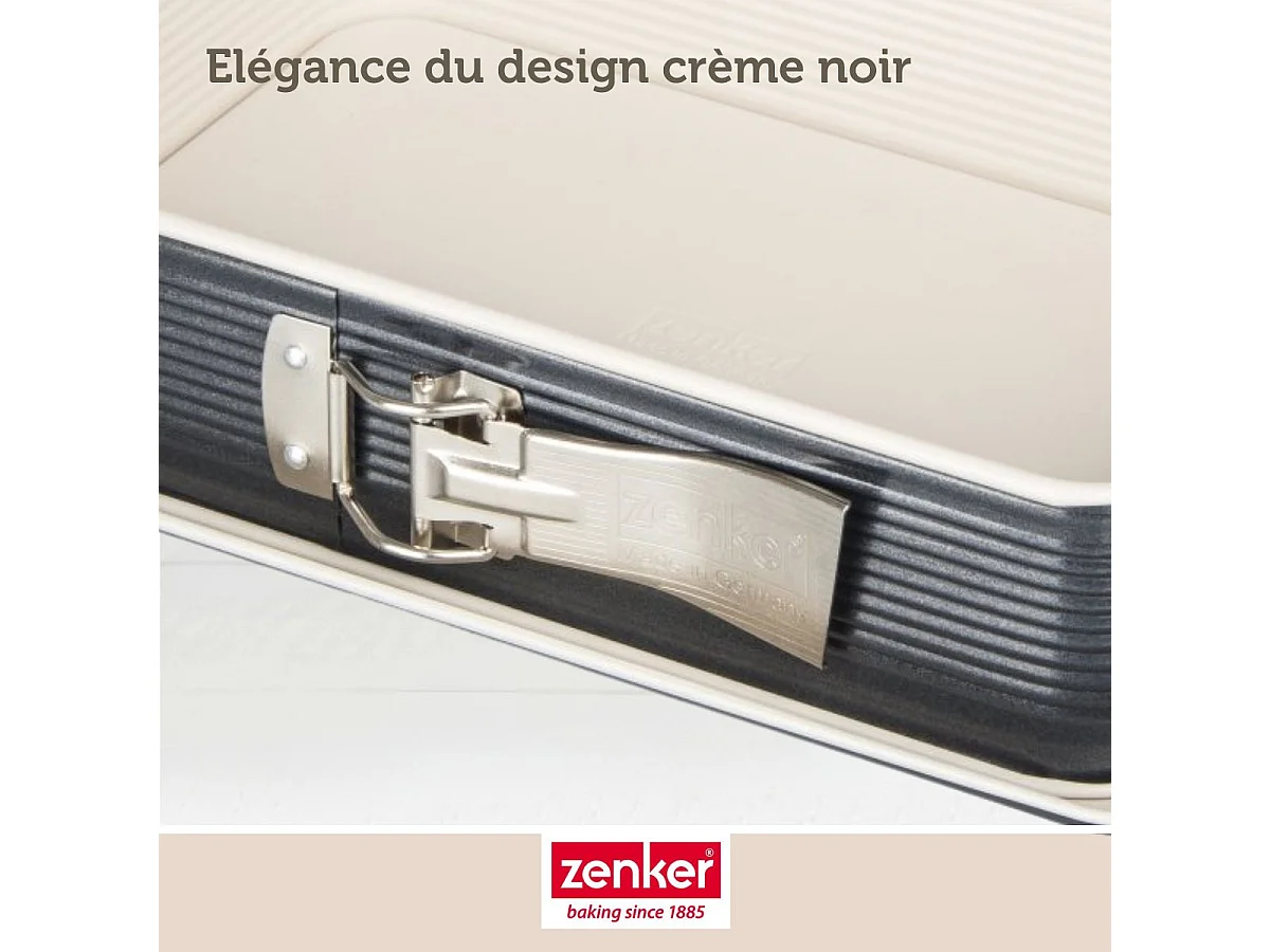 Moule à charnière rectangulaire 28 x 18 cm crème noir Zenker Smart Pastry
