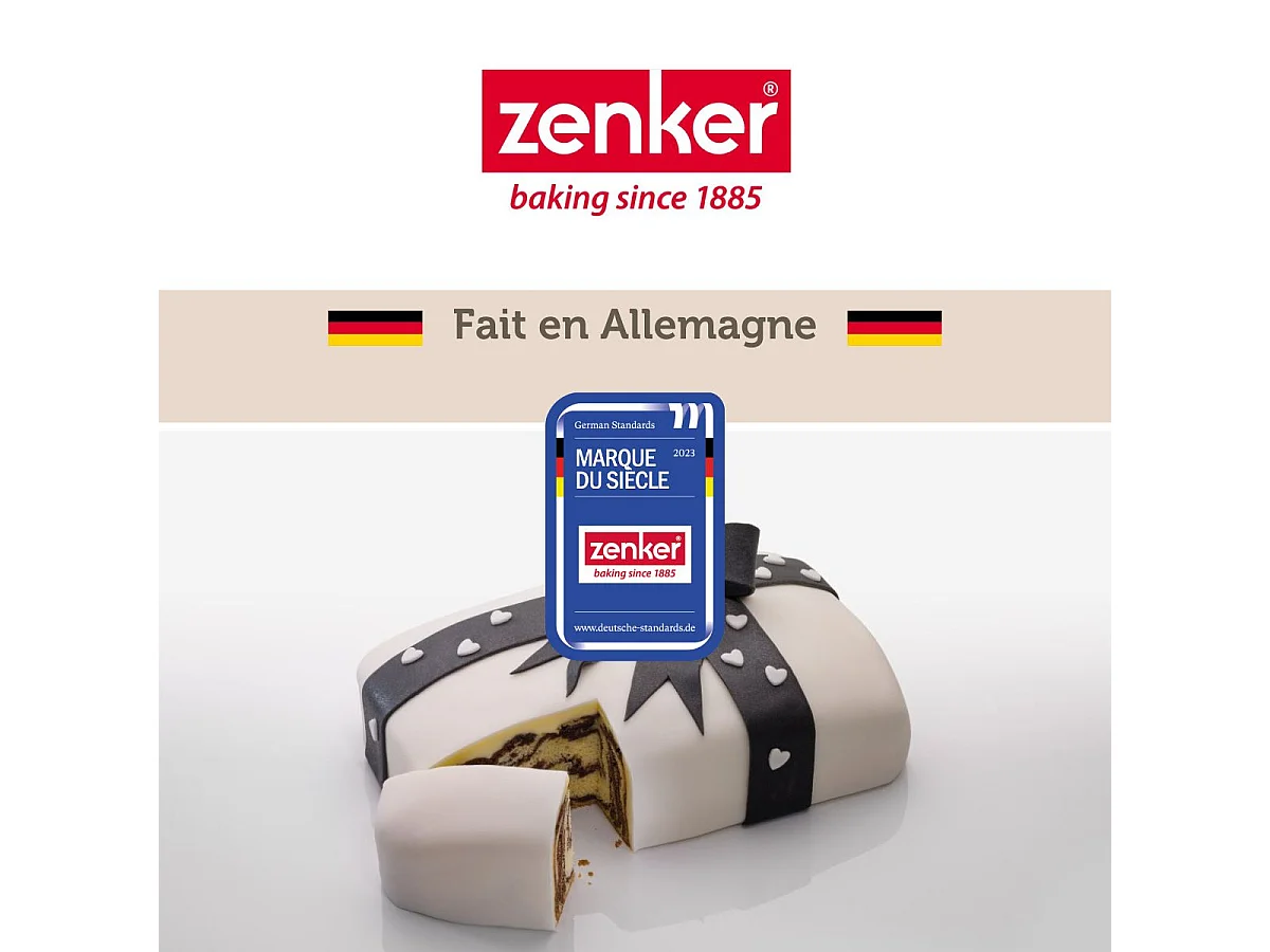 Moule à charnière rectangulaire 28 x 18 cm crème noir Zenker Smart Pastry