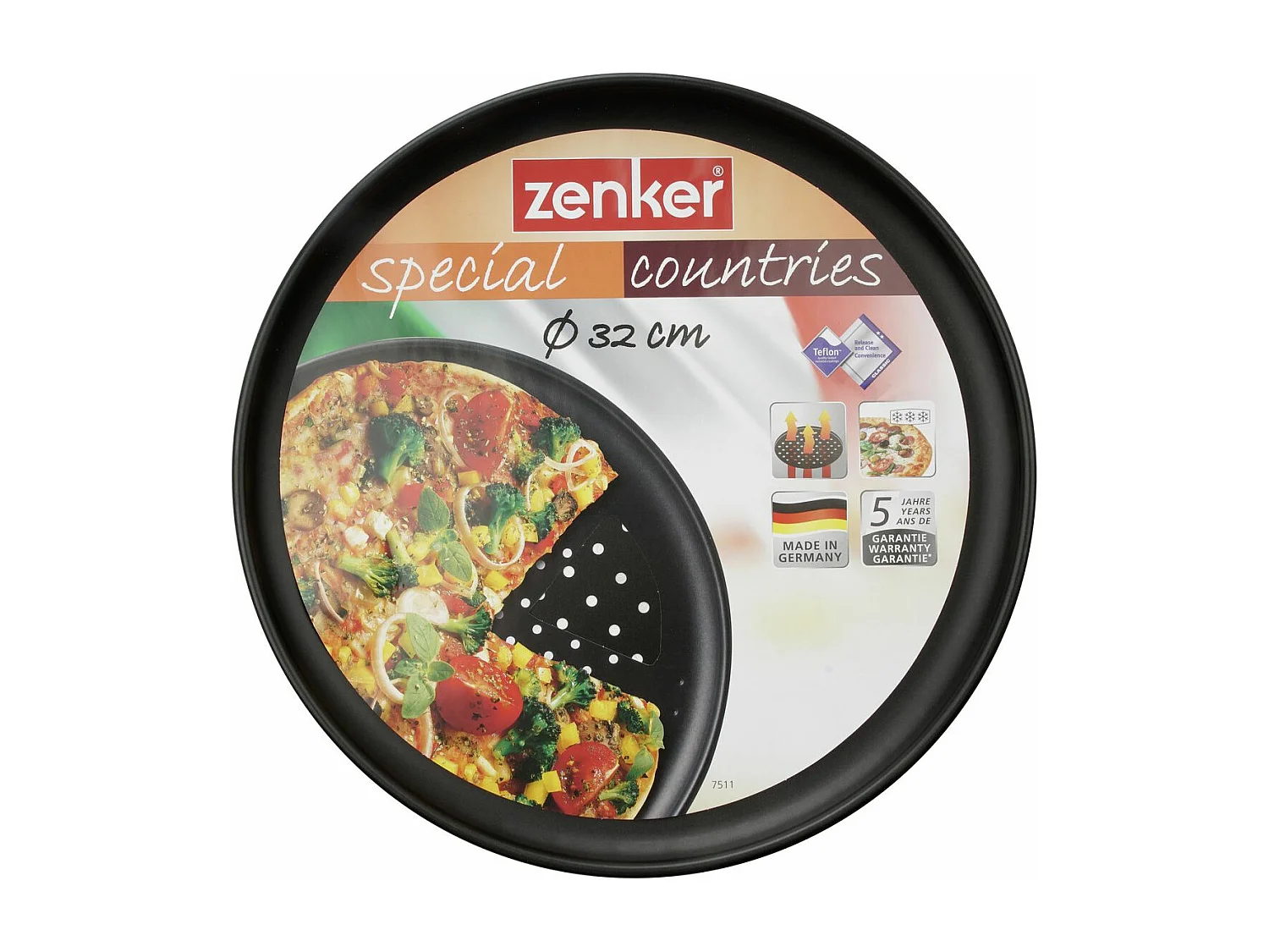Plaque à pizza à fond perforé 32 cm Zenker Spécial Countries