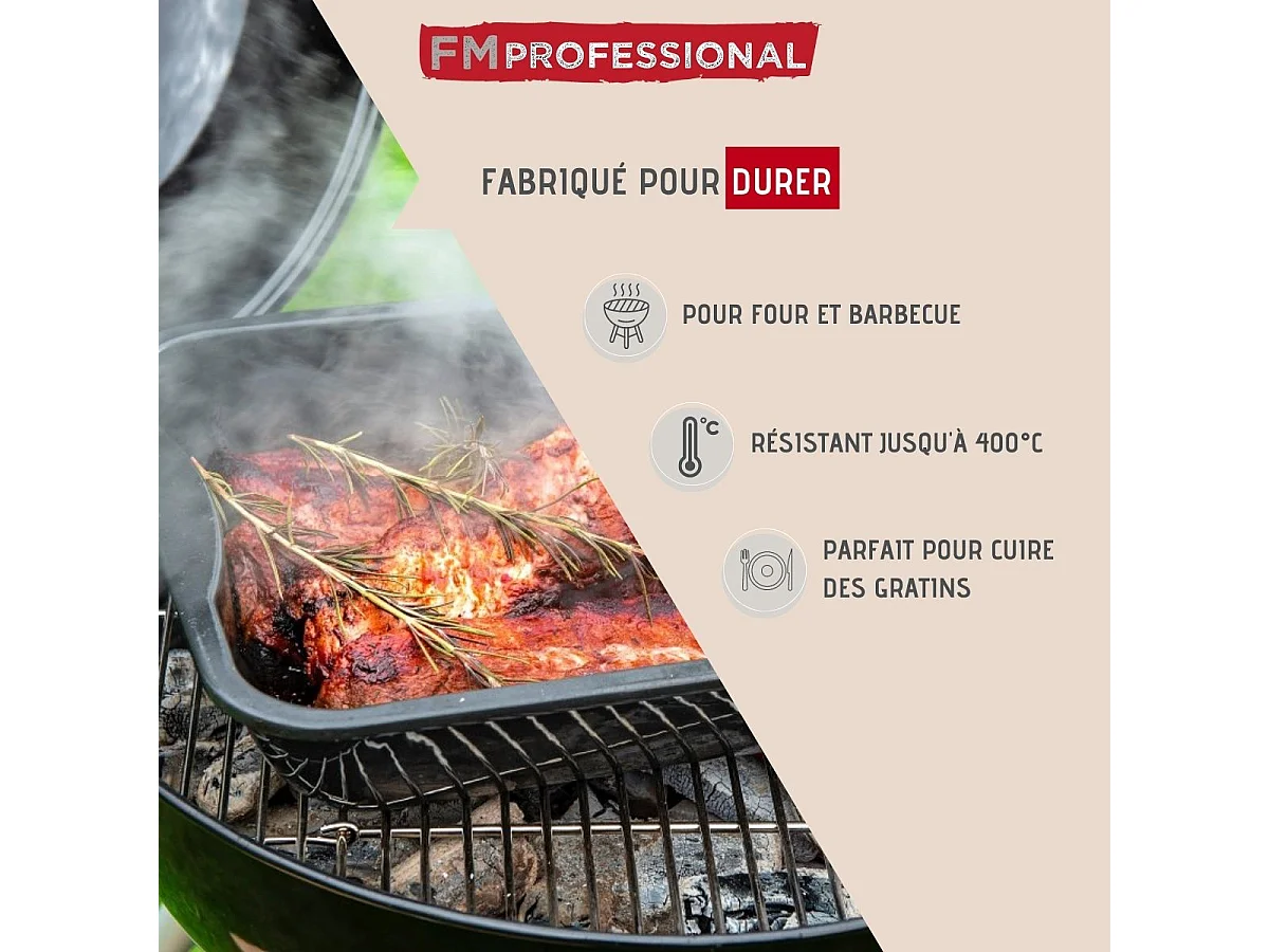 Plat à four en acier émaillé 40 x 34 cm FM Professional Barbecue
