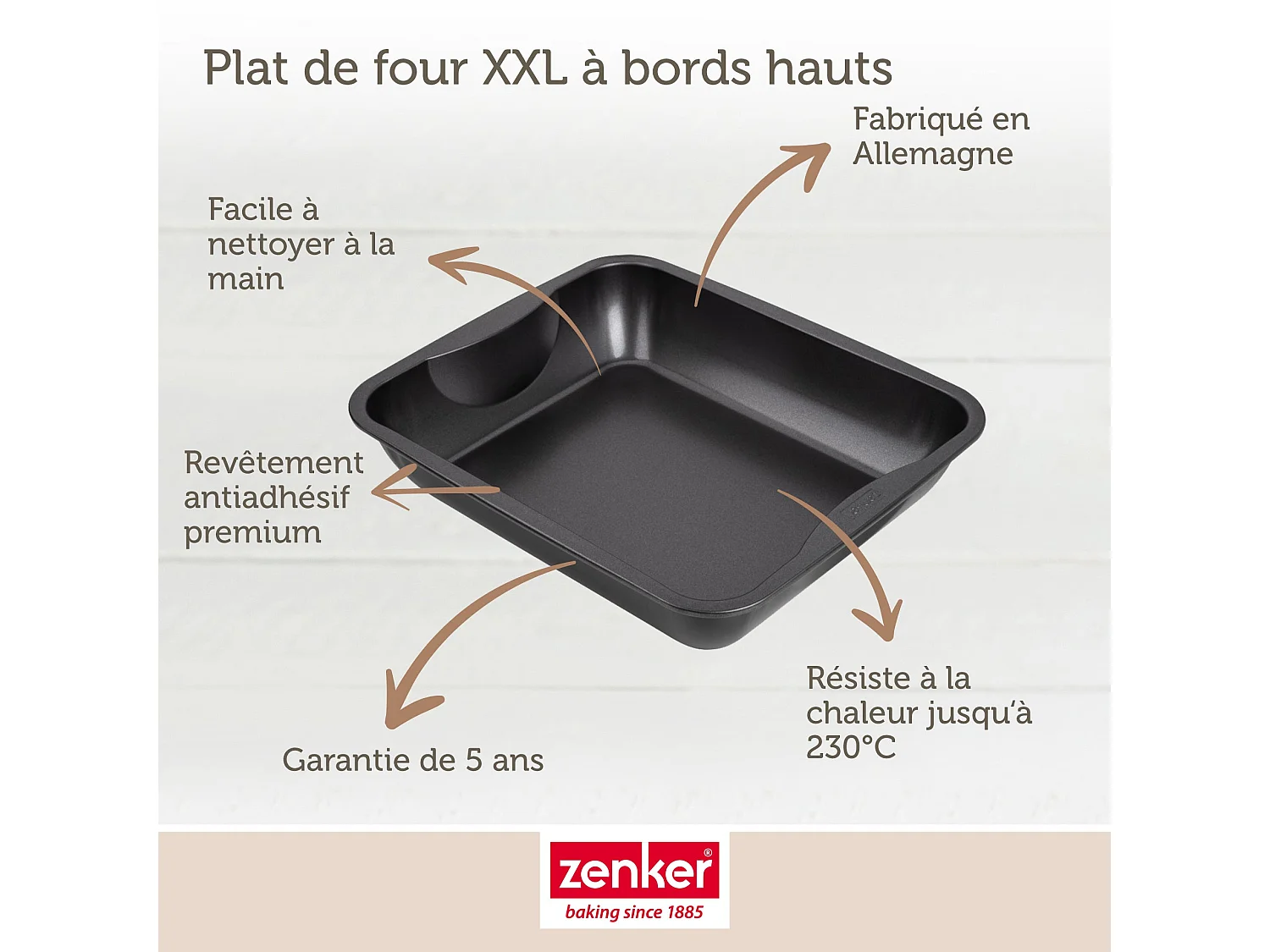 Plat à four XXL rectangle 40 x 34 cm Zenker Spécial Cooking
