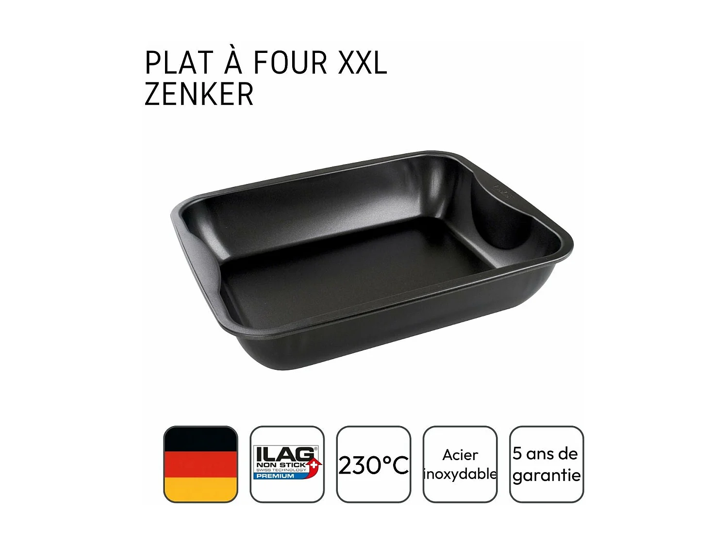 Plat à four XXL rectangle 40 x 34 cm Zenker Spécial Cooking