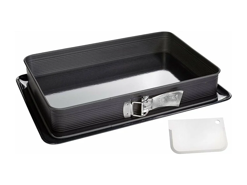 Moule à charnière rectangulaire en acier émaillé et sa spatule 42 x 29 cm Zenker Deluxe