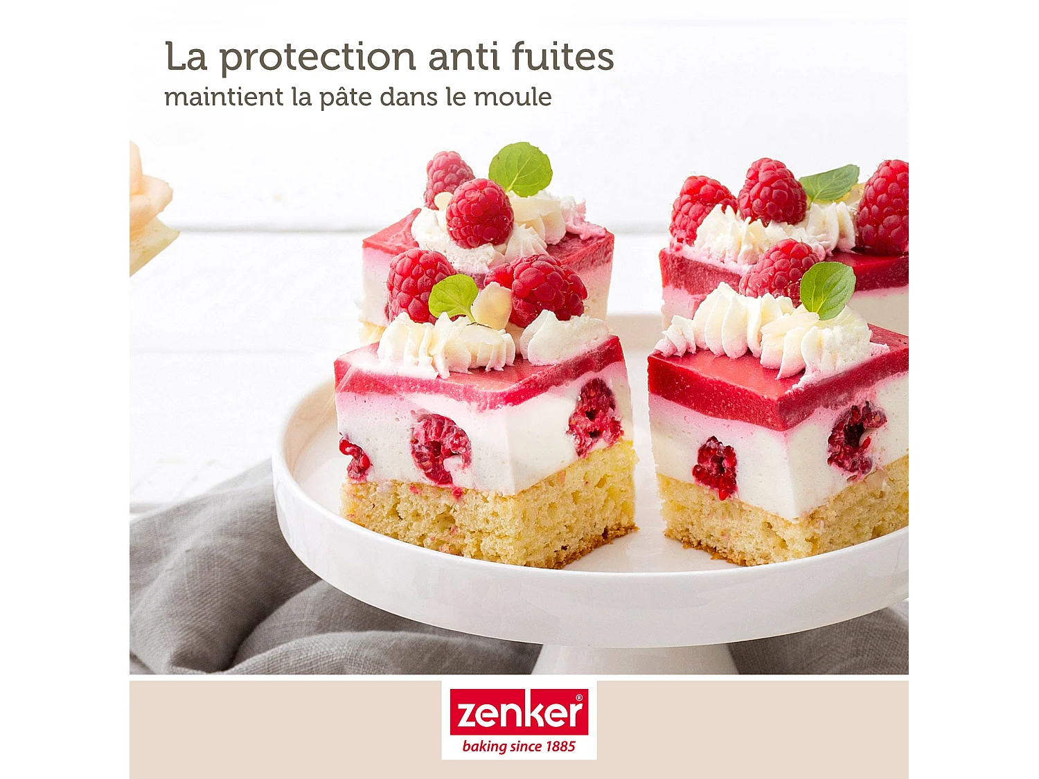 Moule à charnière rectangulaire en acier émaillé et sa spatule 42 x 29 cm Zenker Deluxe