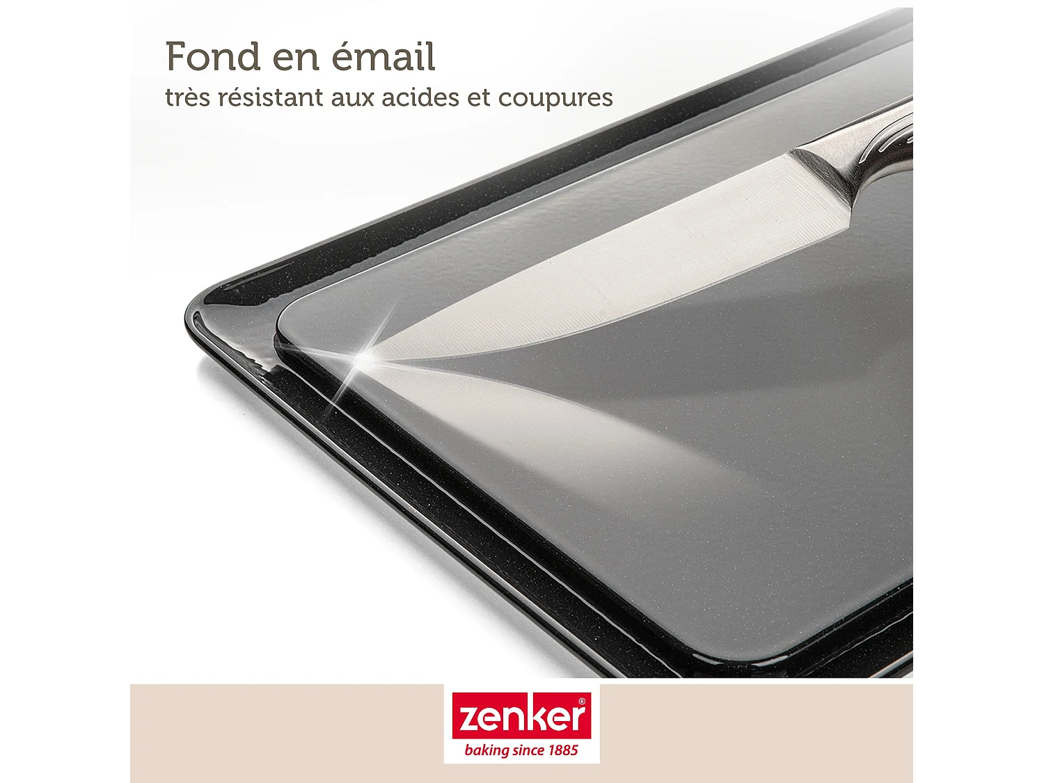 Moule à charnière rectangulaire en acier émaillé et sa spatule 42 x 29 cm Zenker Deluxe