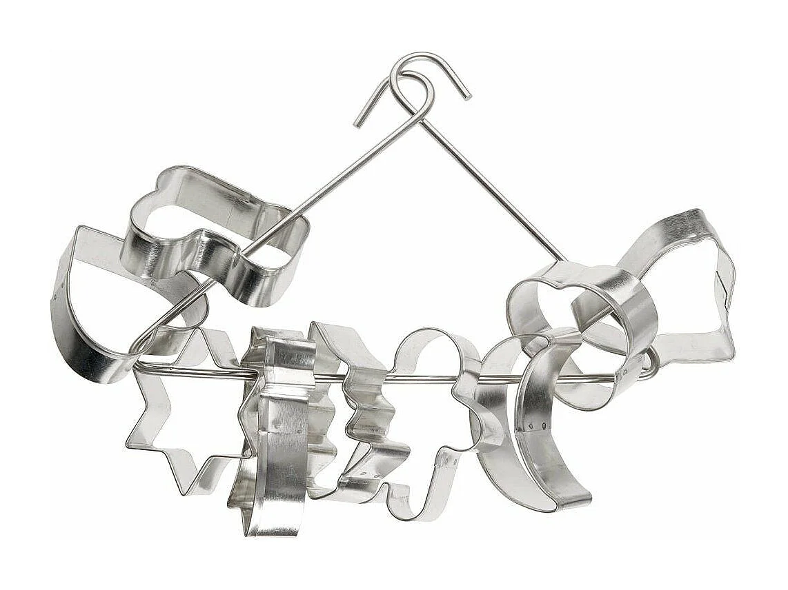 Ensemble avec plaque à pâtisserie extensible et 9 emporte-pièces sur cintre Zenker