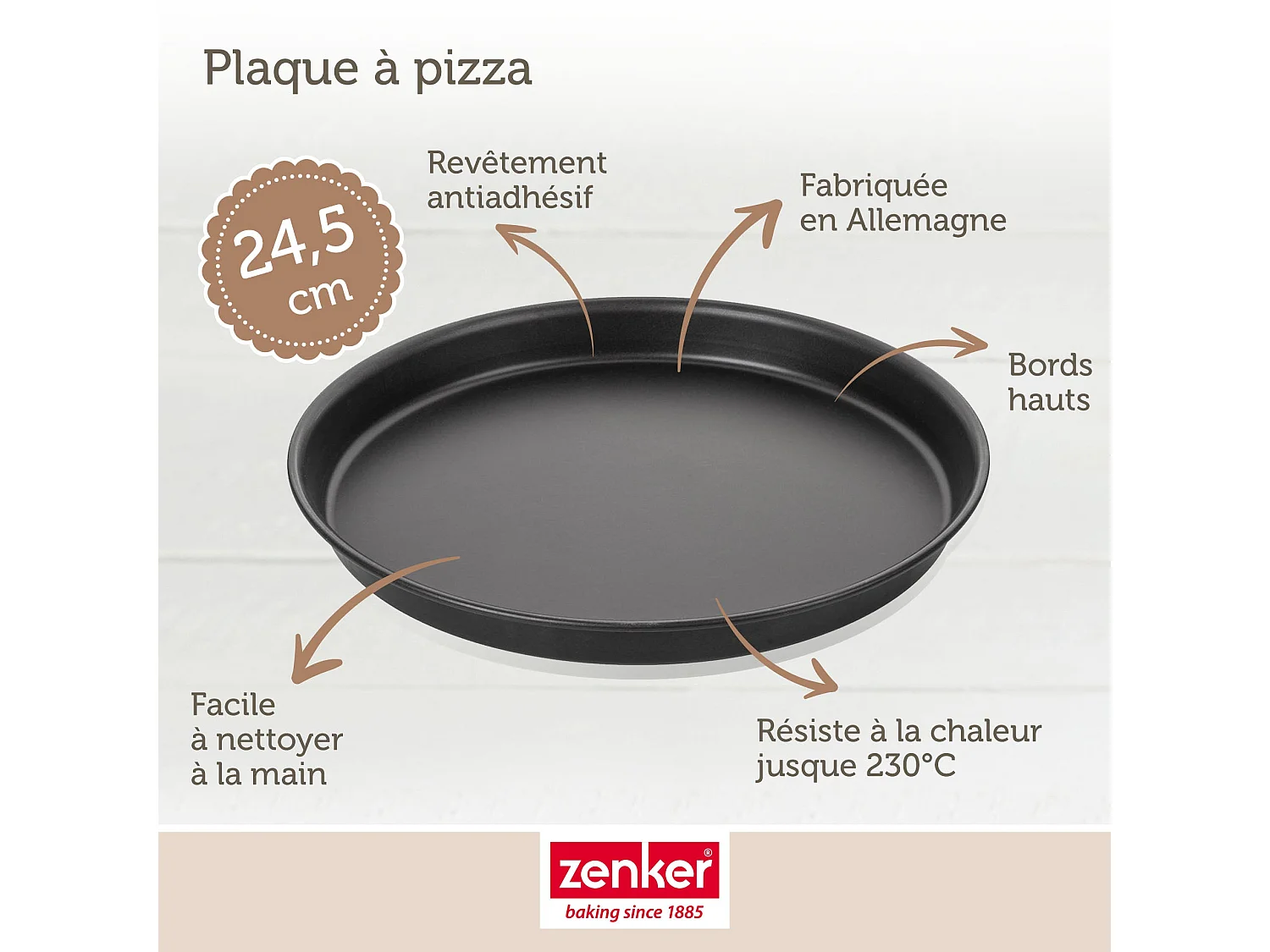 Plaque à pizza 24,5 cm Zenker Spécial Countries