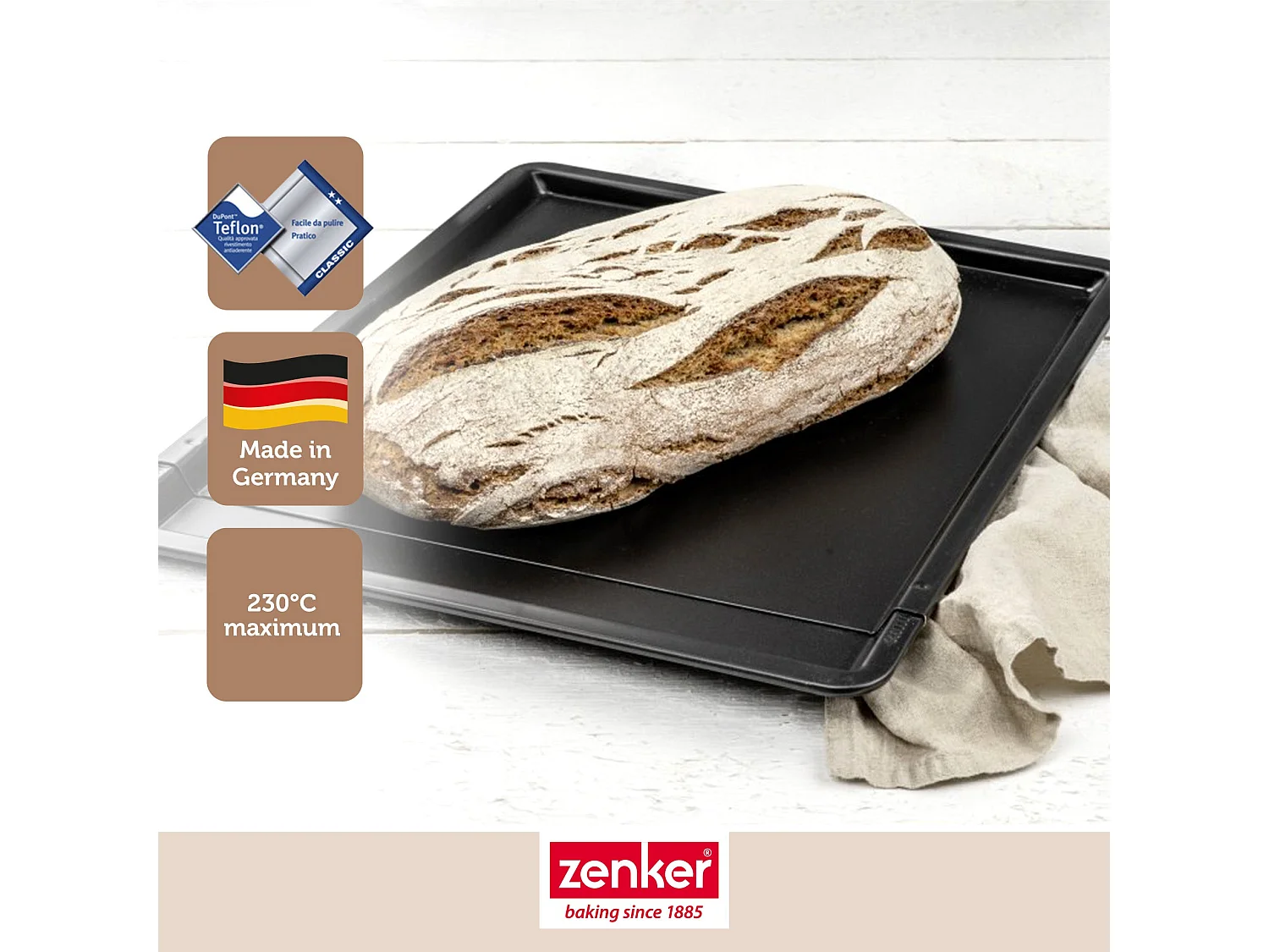 Plaque à pâtisserie extensible de 37 x 52 cm Zenker Black Metallic