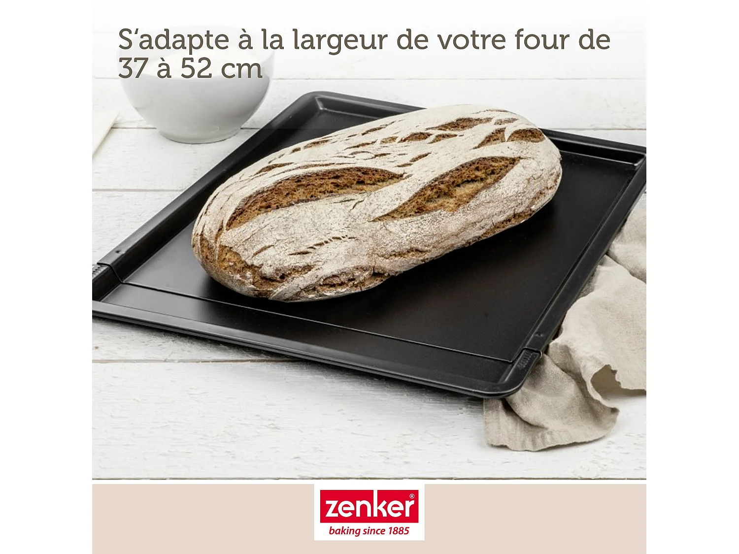 Plaque à pâtisserie extensible de 37 x 52 cm Zenker Black Metallic