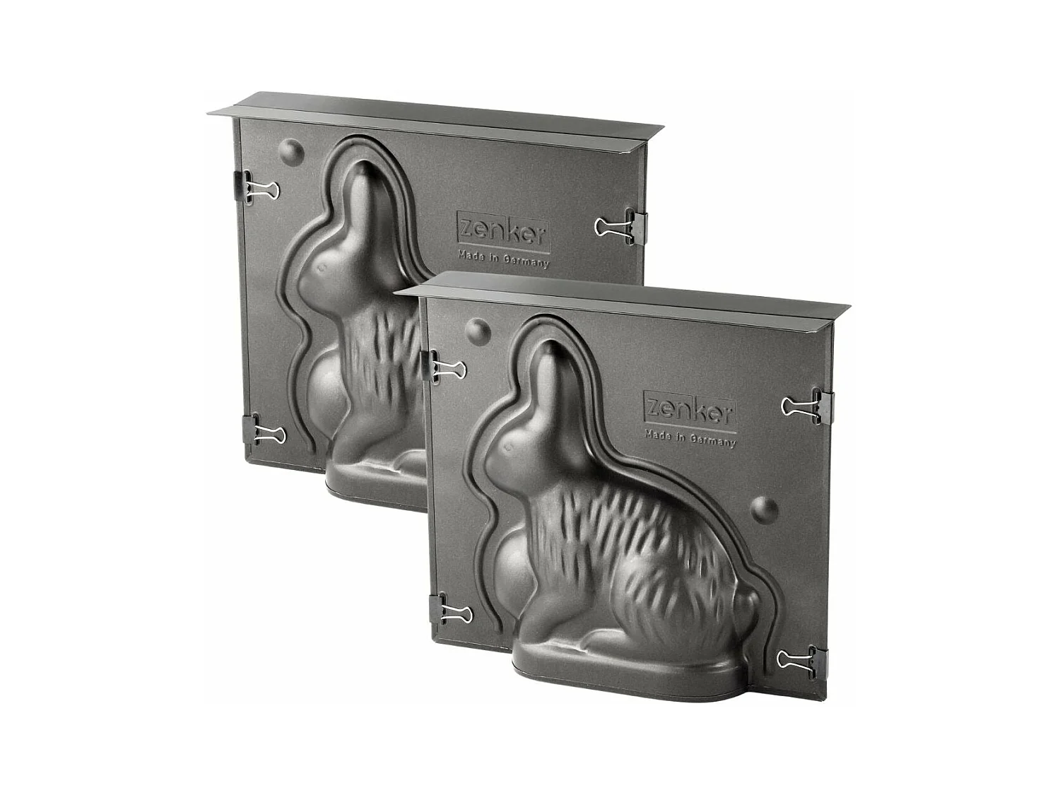 Lot de 2 moules à gâteaux 3D en forme de lapin de Pâques 600 ml Zenker Pâques