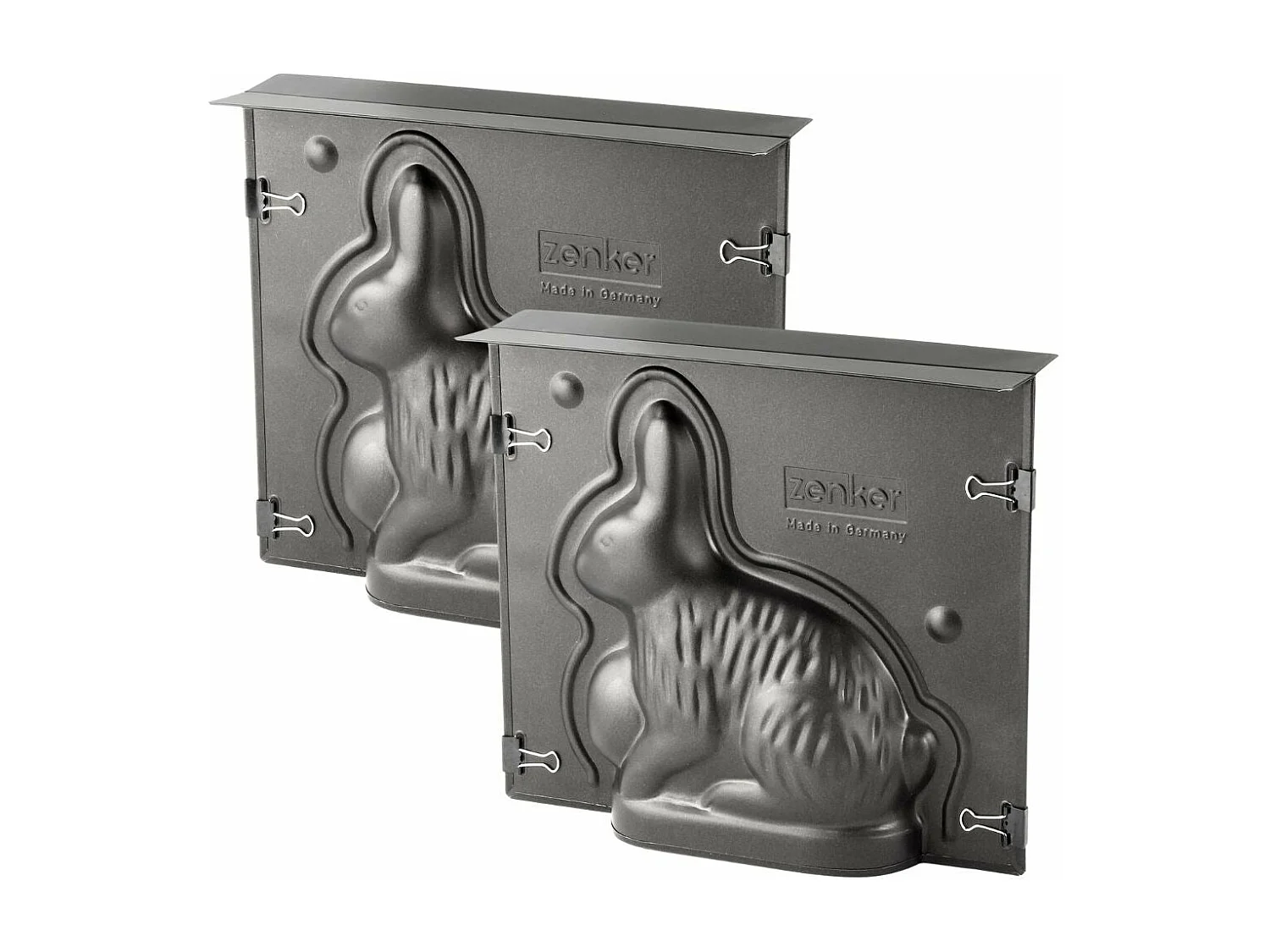 Lot de 2 moules à gâteaux 3D en forme de lapin de Pâques 600 ml Zenker Pâques