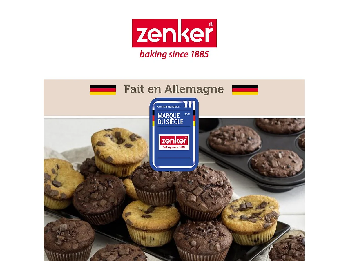 Moule à muffins 12 empreintes 38 x 26 cm Zenker Black Metallic