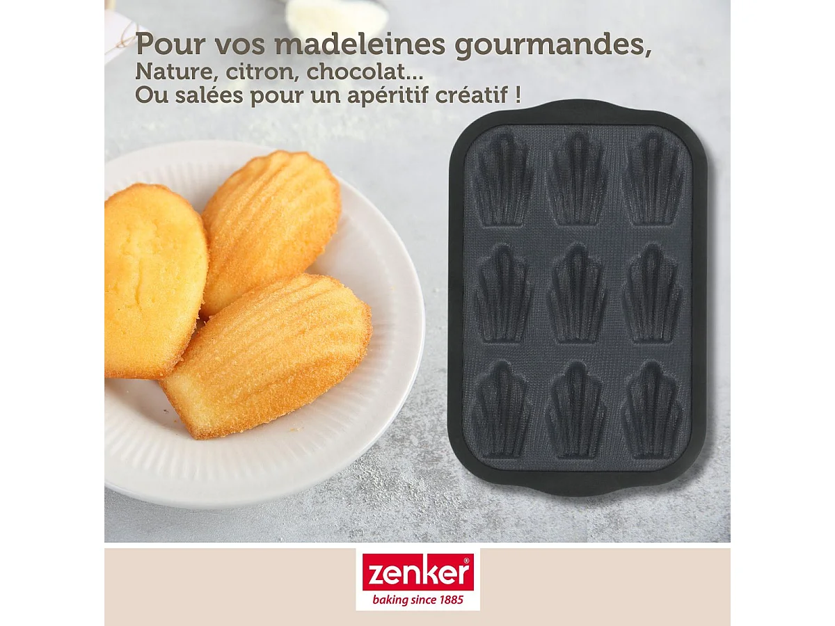 Moule 9 madeleines 28 x 18 cm Zenker Silicone fibre de verre